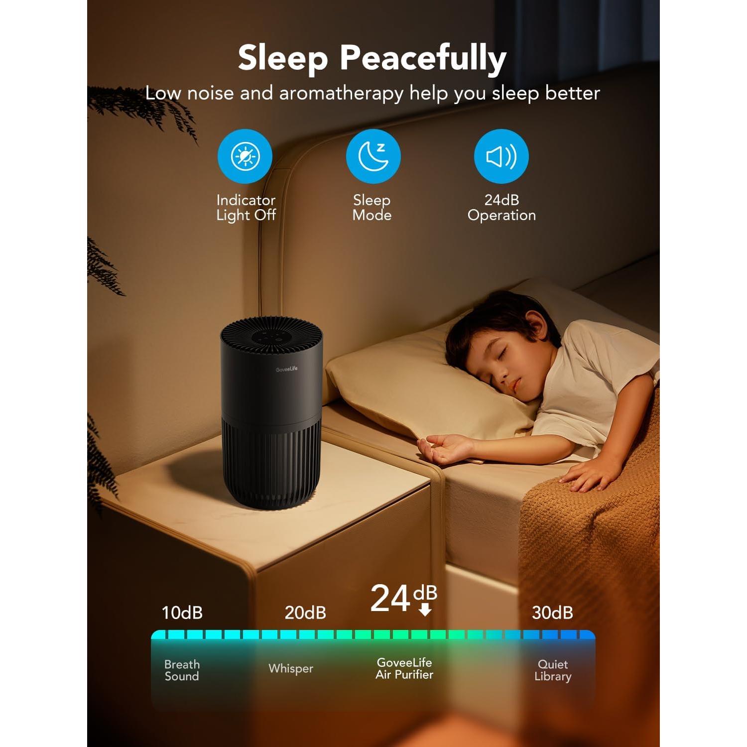 Purificador de Aire GoveeLife Mini HEPA Inteligente Negro