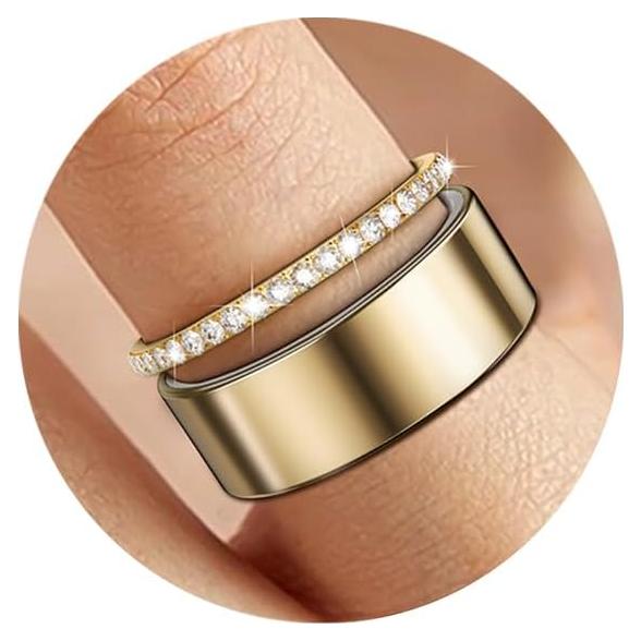 Anillos Apilables Baño de Oro 14K para Oura Ring 4/Gen 3