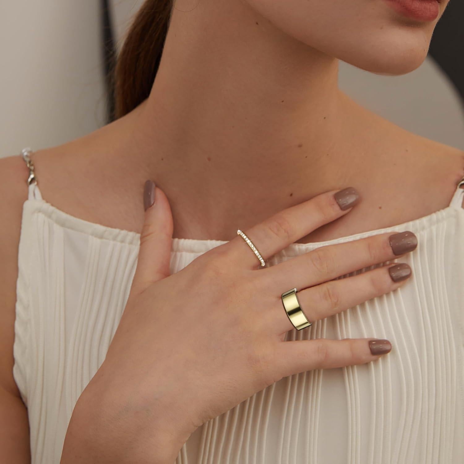 Anillos Apilables Baño de Oro 14K para Oura Ring 4/Gen 3