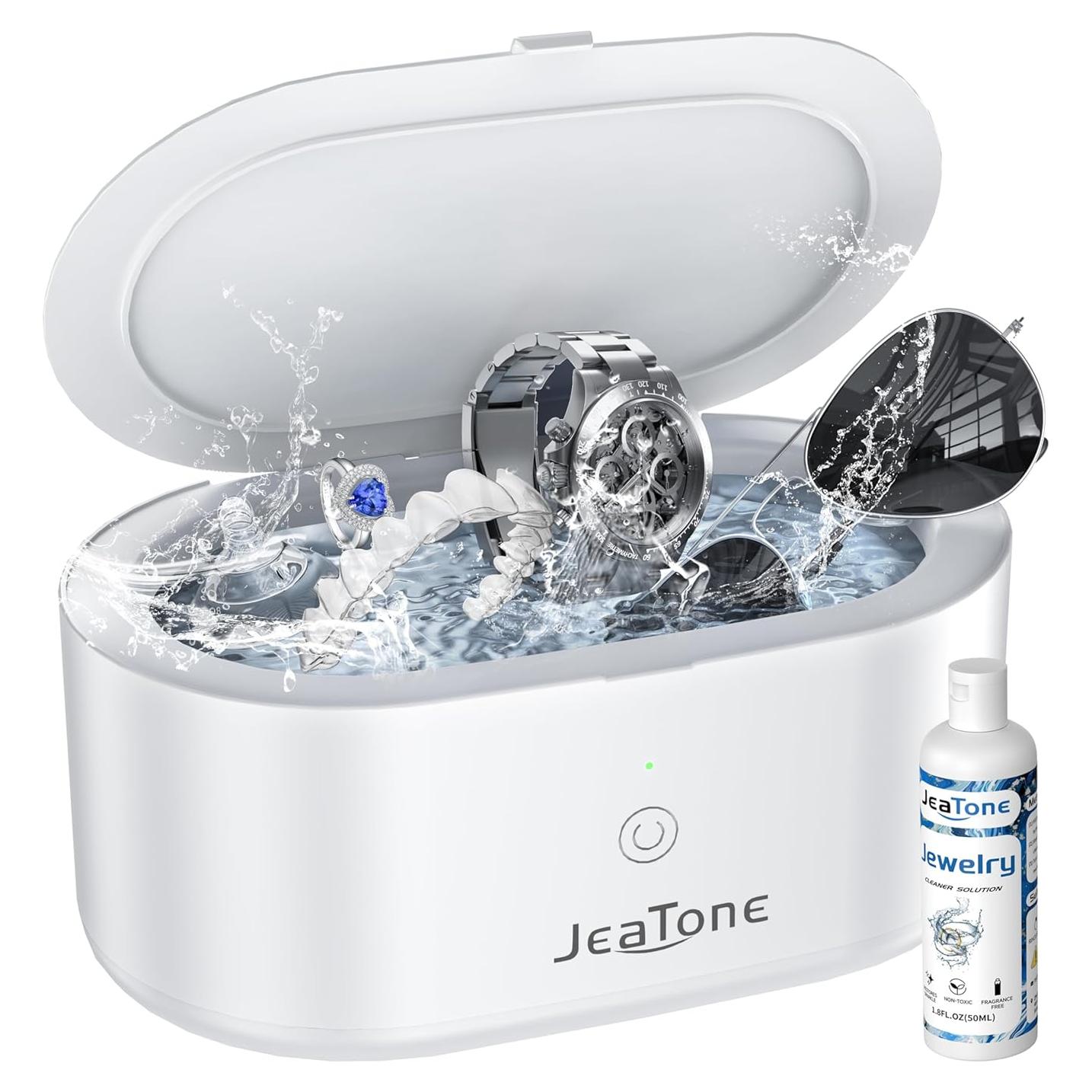 Limpiadora Ultrasónica de Joyas Jeatone 600ml 46kHz Negra