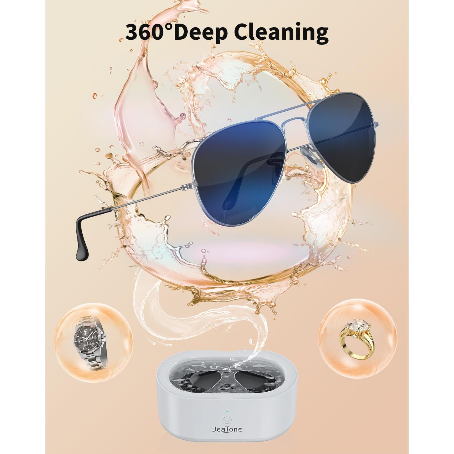 Limpiadora Ultrasónica de Joyas Jeatone 600ml 46kHz Negra