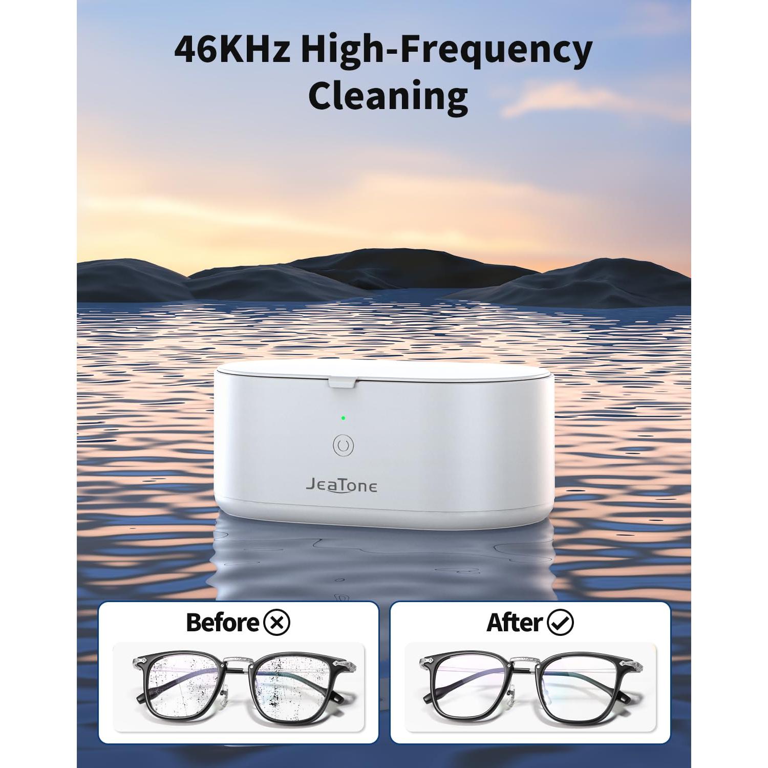 Limpiadora Ultrasónica de Joyas Jeatone 600ml 46kHz Negra