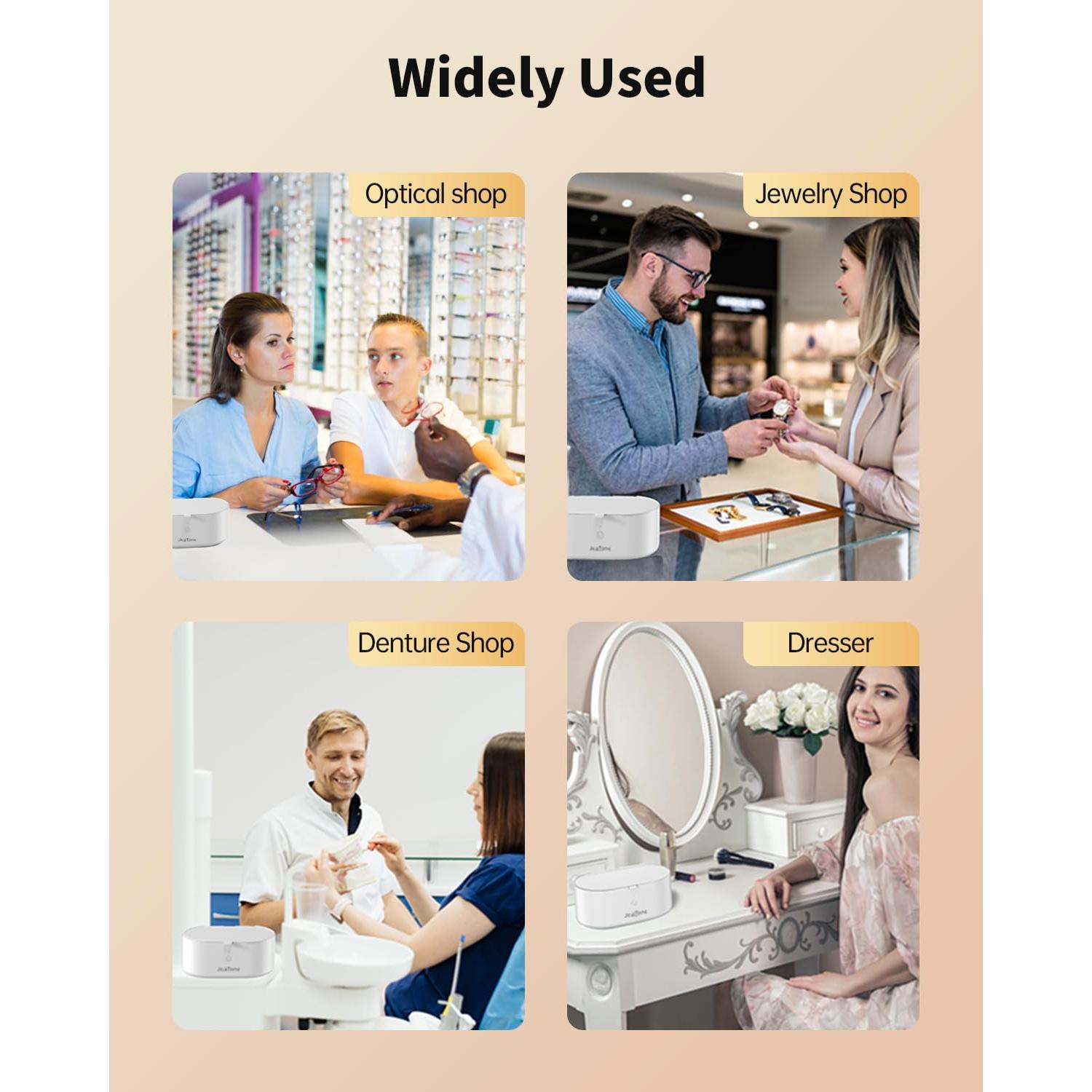 Limpiadora Ultrasónica de Joyas Jeatone 600ml 46kHz Negra