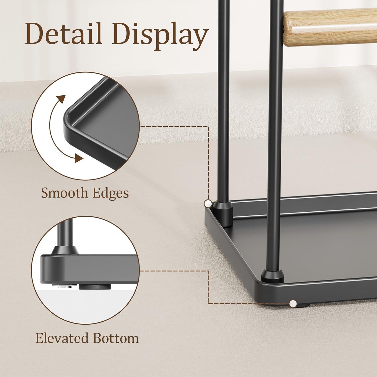 Soporte de Joyería Josmimic Negro 3 Niveles para Collares y Pendientes