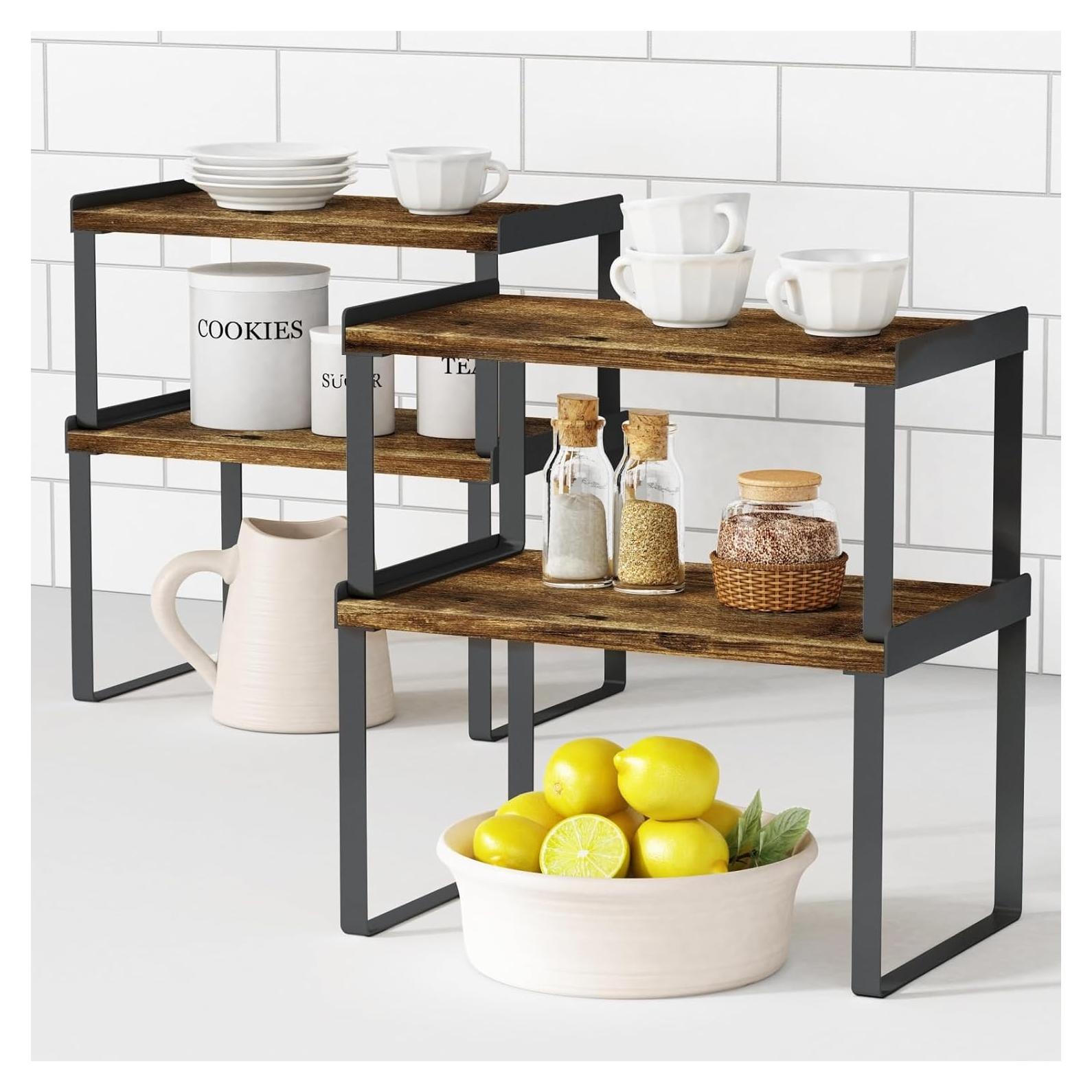 Organizadores de Gabinete de Cocina Goozii - Juego de 4 Estantes Expandibles