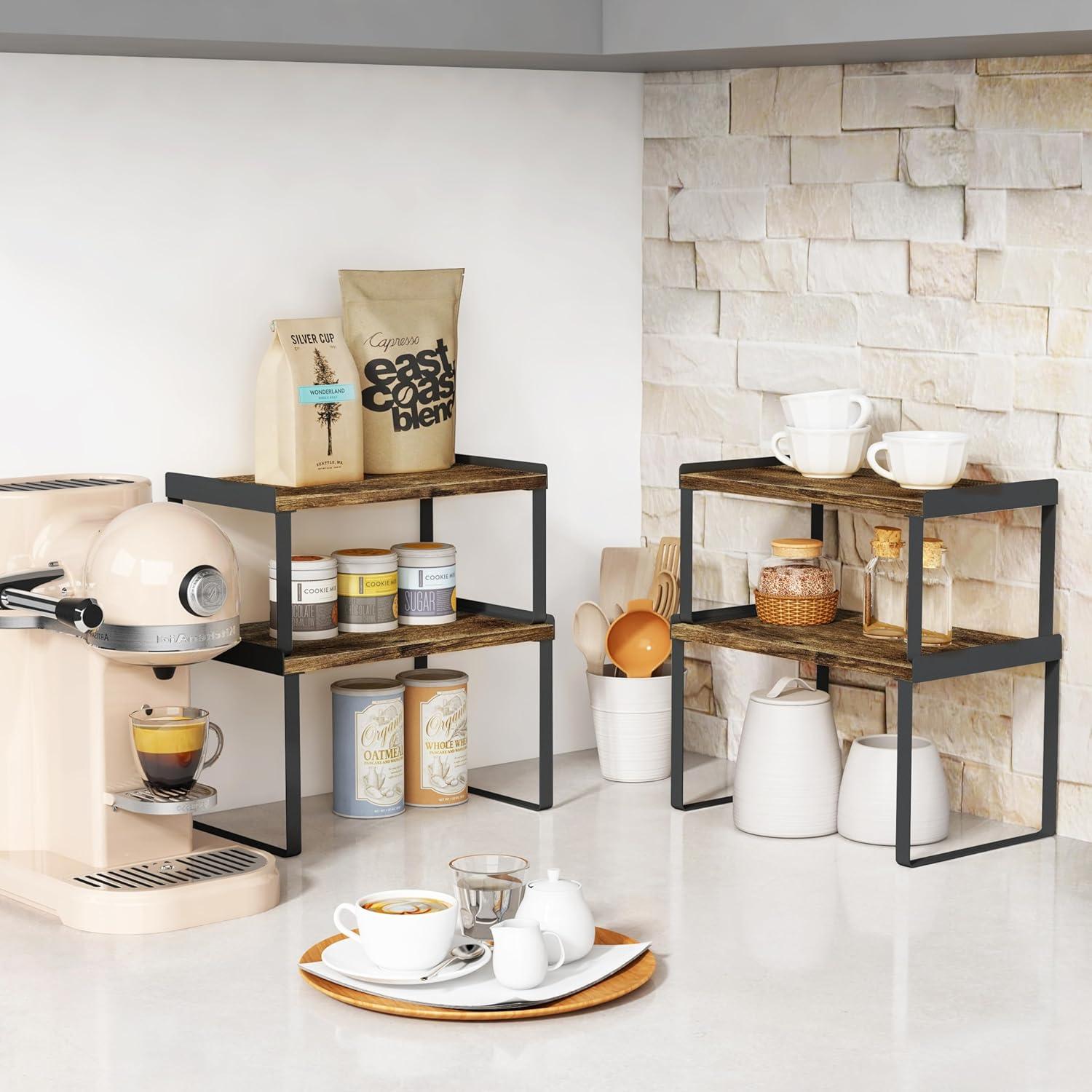 Organizadores de Gabinete de Cocina Goozii - Juego de 4 Estantes Expandibles