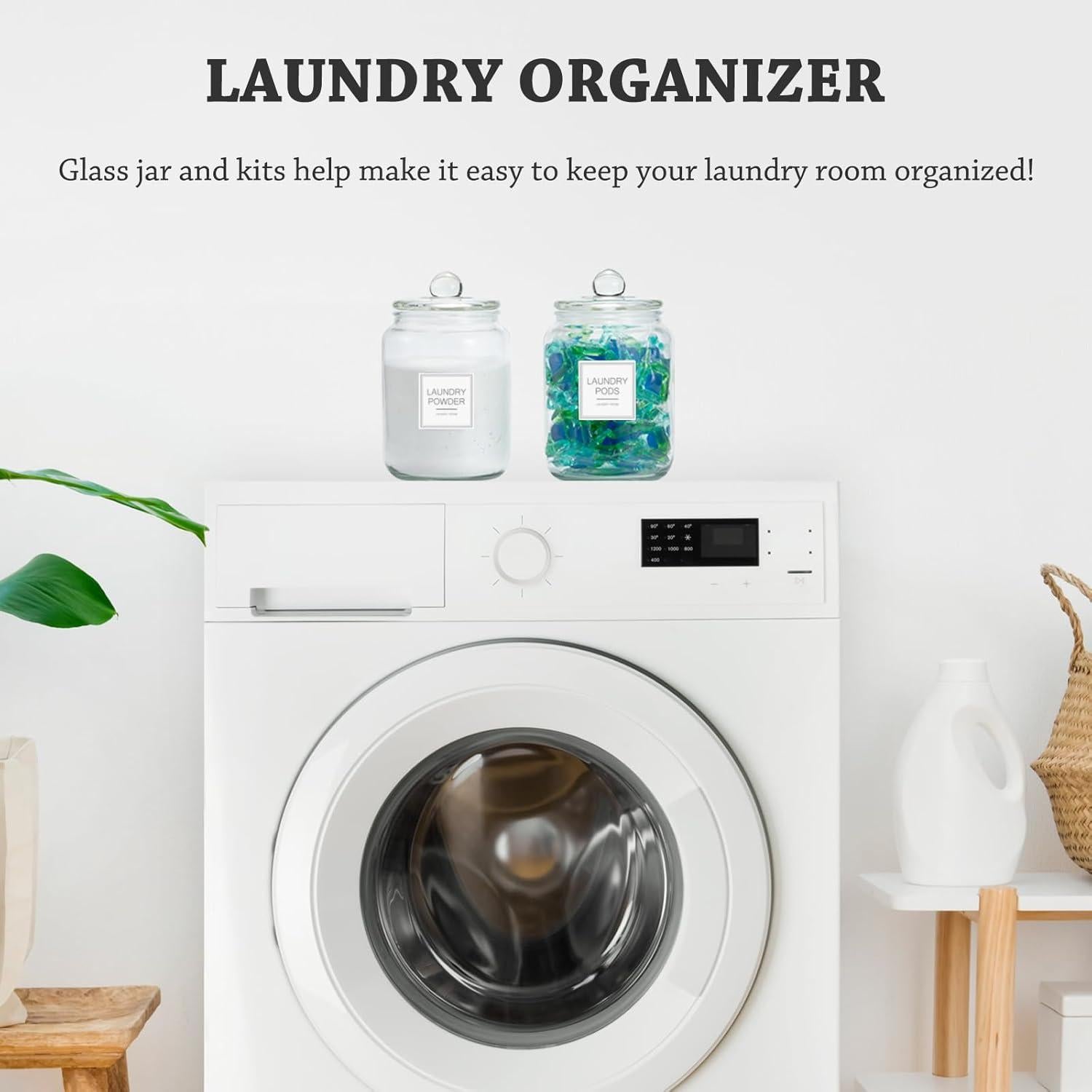 Tarros de vidrio herméticos FyndraX 2 Paquete 64 oz con etiquetas