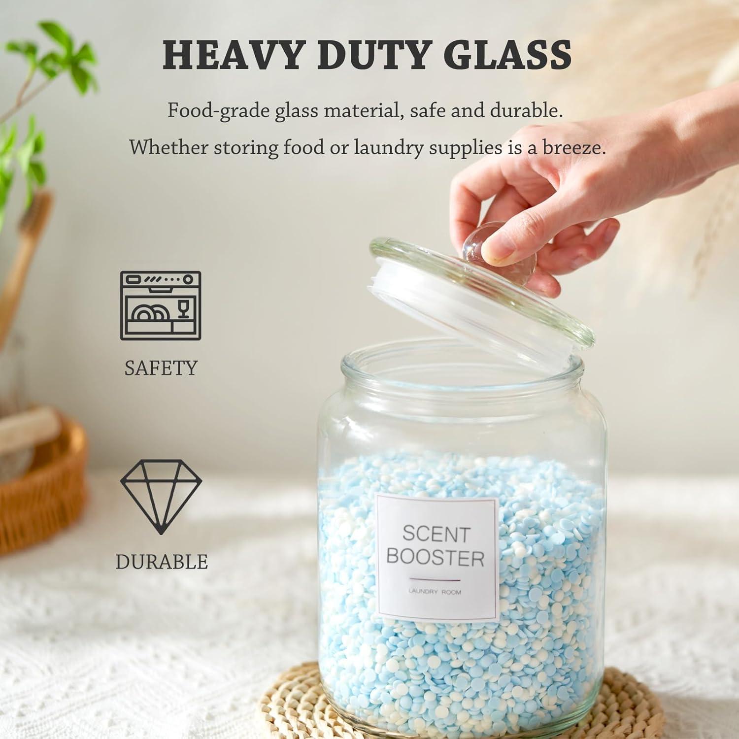 Tarros de vidrio herméticos FyndraX 2 Paquete 64 oz con etiquetas