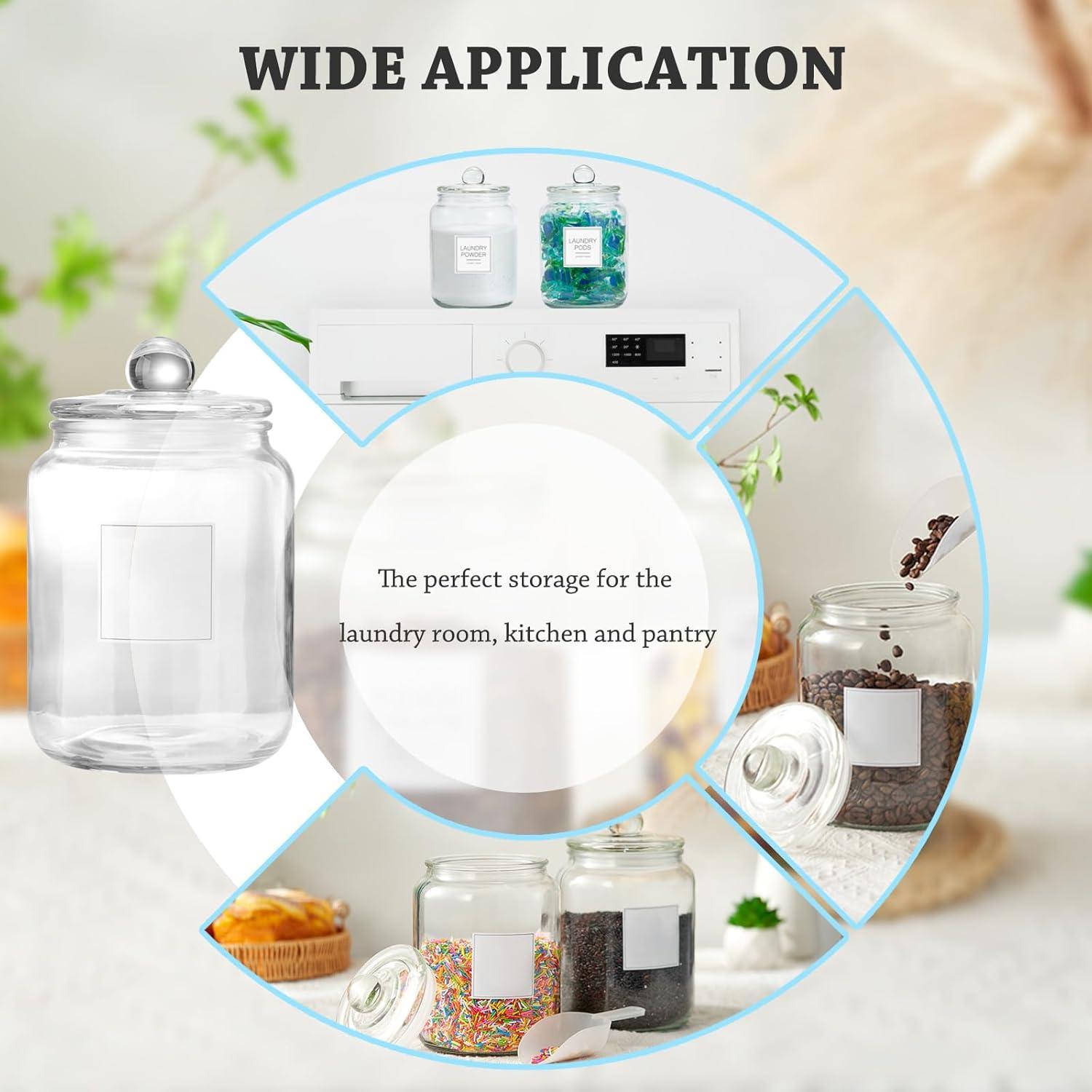 Tarros de vidrio herméticos FyndraX 2 Paquete 64 oz con etiquetas