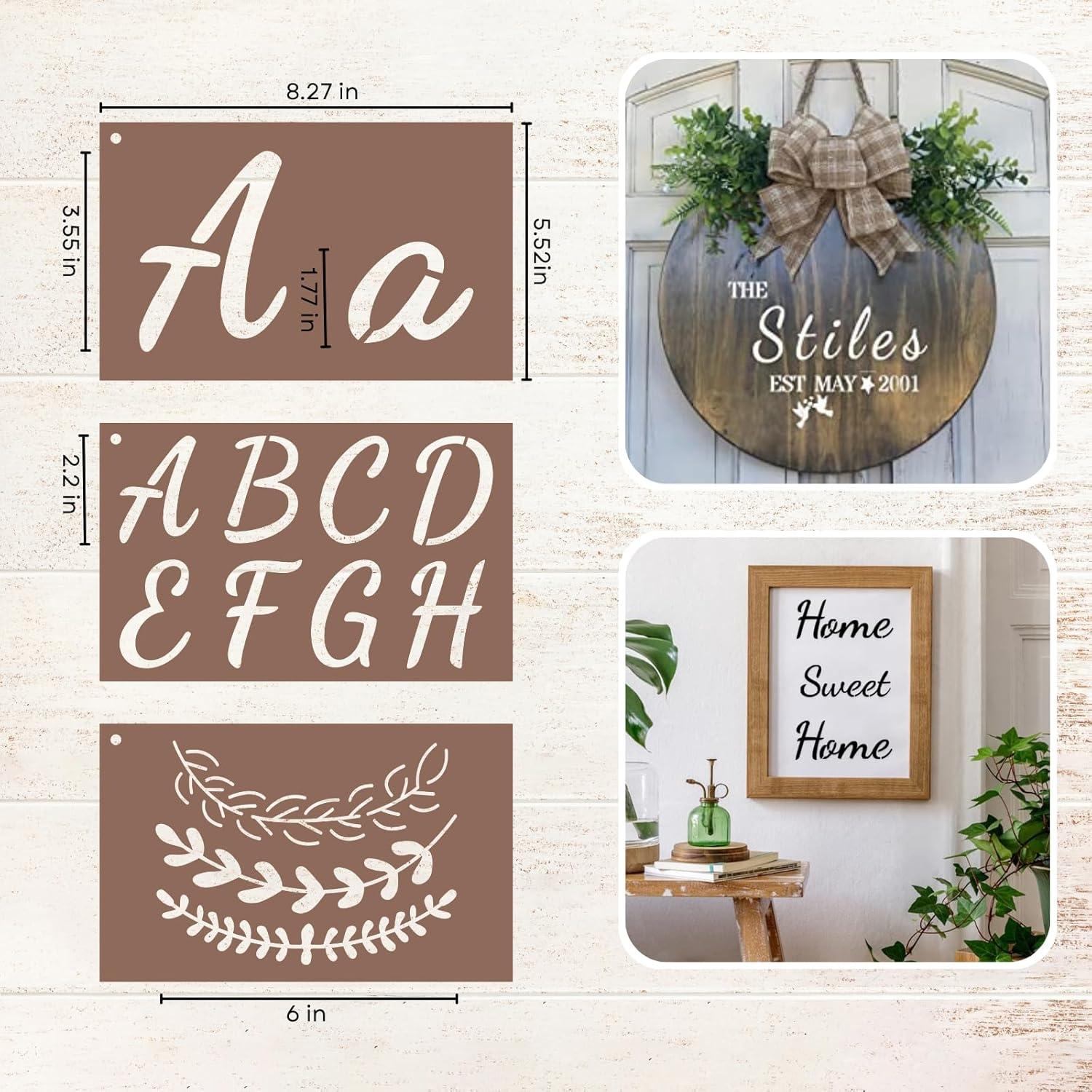 Plantillas de Letras Grandes Lofivilra 21x14 cm Reutilizables