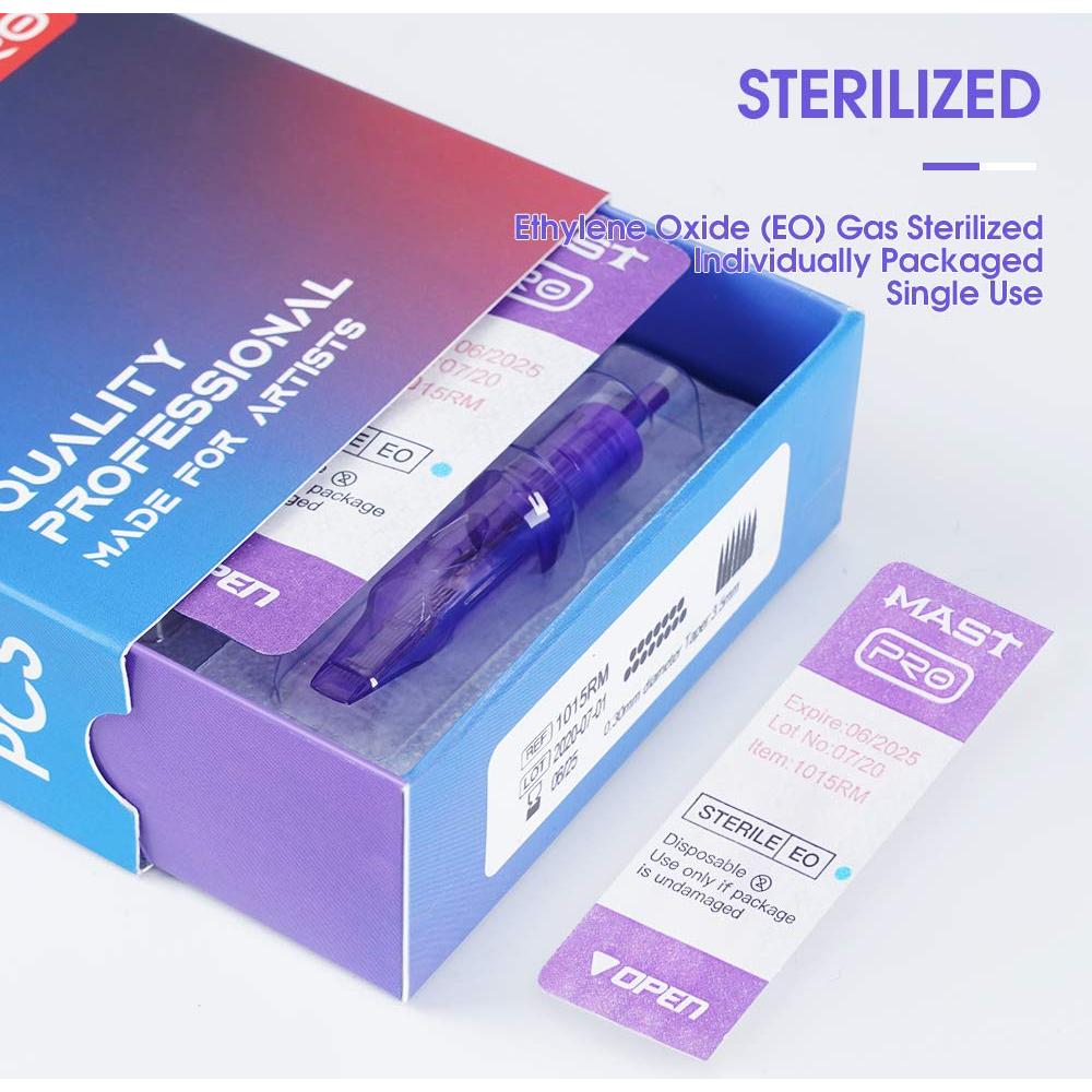 Cartuchos Agujas de Tatuaje Mast Pro 20Pcs 1001RLT Desechables