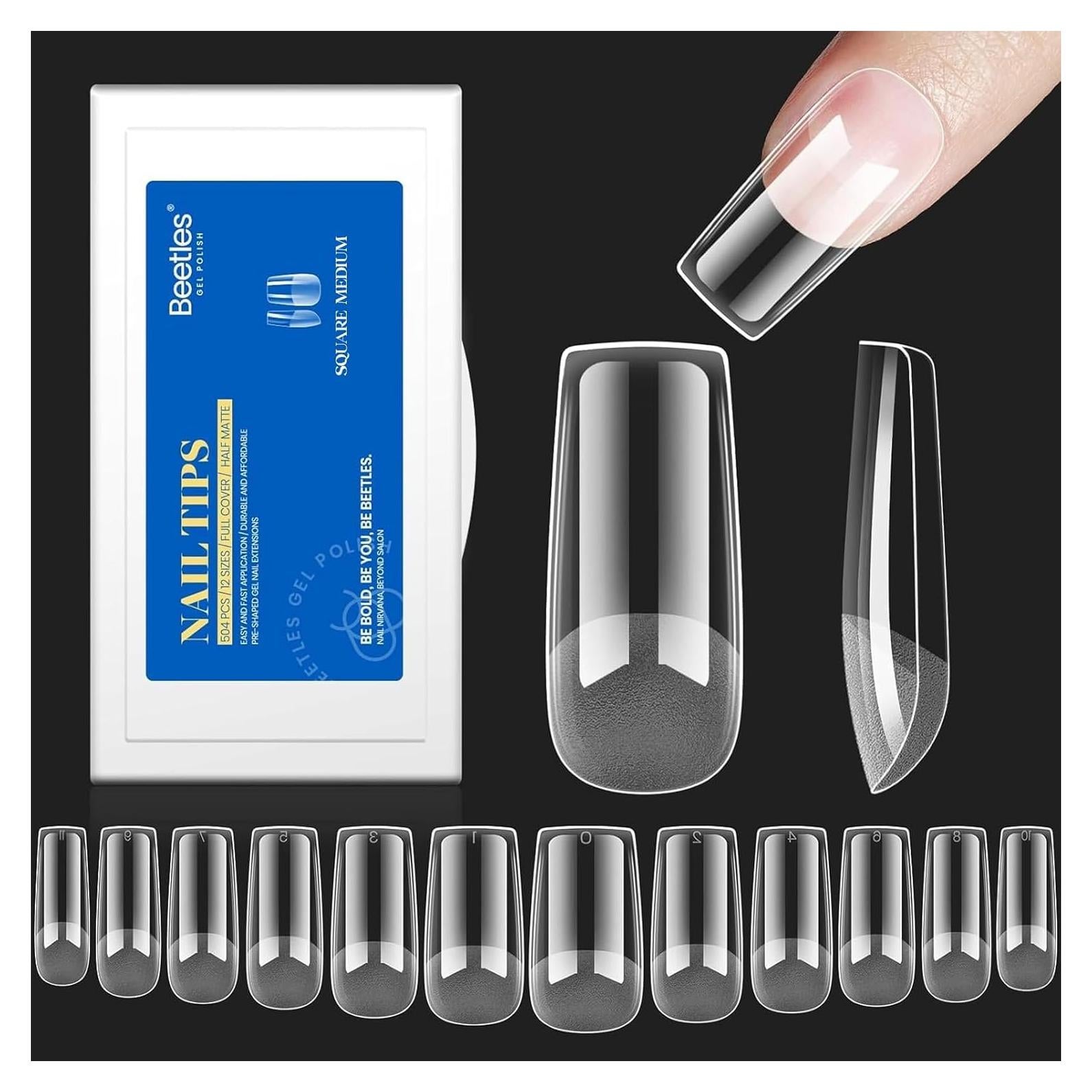 Consejos de Uñas de Gel Beetles Flat-X 320pcs Almendra Corta