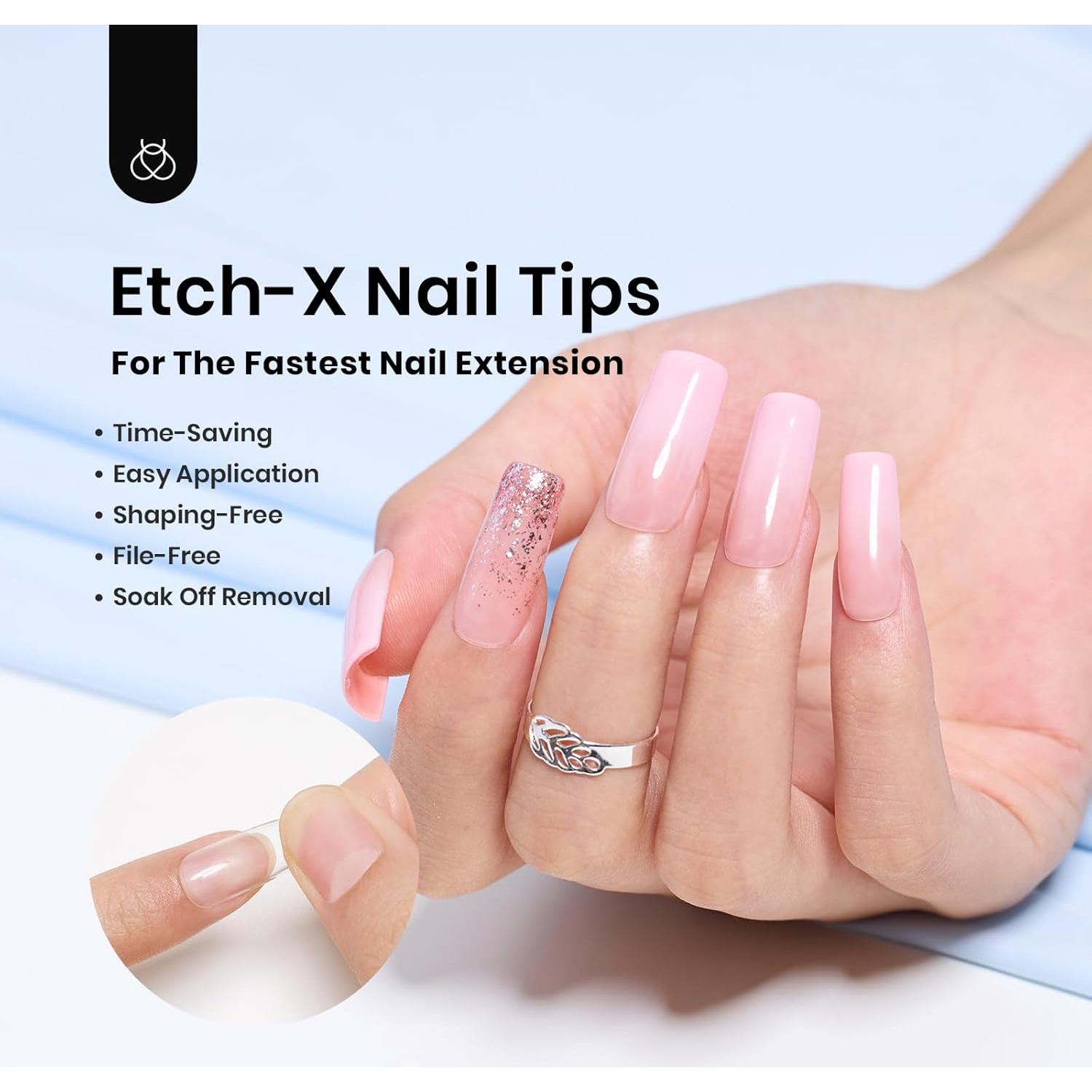 Consejos de Uñas de Gel Beetles Flat-X 320pcs Almendra Corta