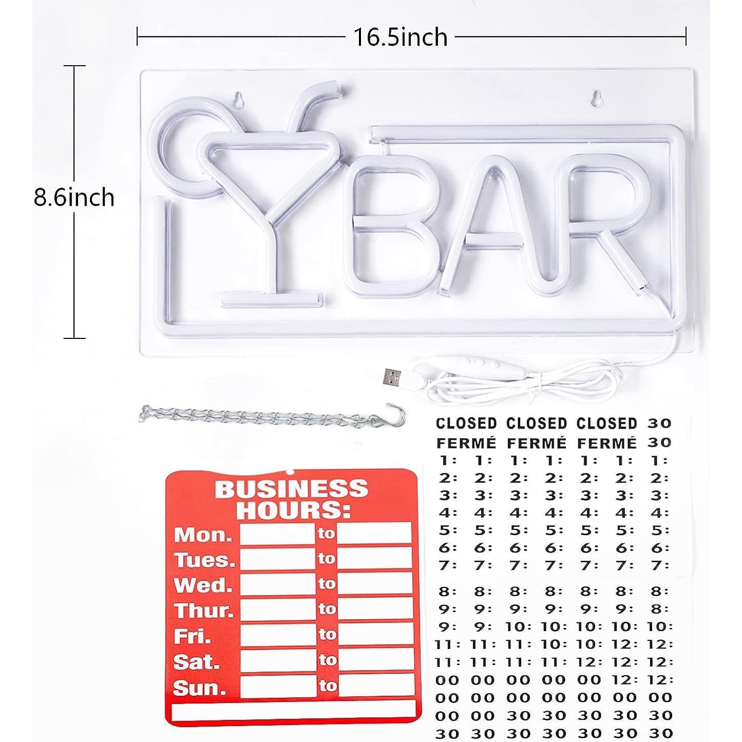 Luz de Neón LED JFLLamp Bar 42x22 cm para Decoración