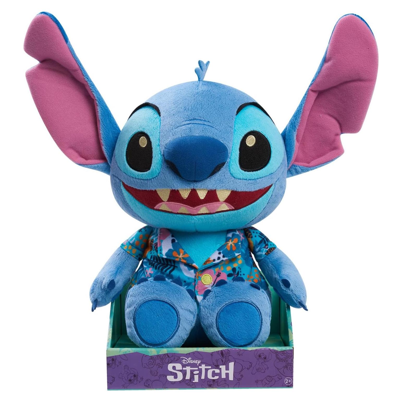 Disney’s Lilo & Stitch 13-Inch Large Stitch Plushie Stuffed Animal, Tropical Theme, Alien, Kids Toys for Ages 2 Up by Just Play