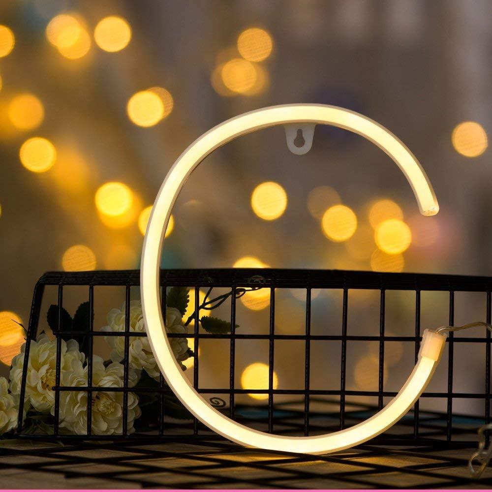 Luz de Neón LED Letra C ENUOLI 33.66x58.42 cm Decoración