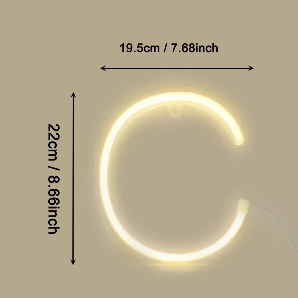 Luz de Neón LED Letra C ENUOLI 33.66x58.42 cm Decoración