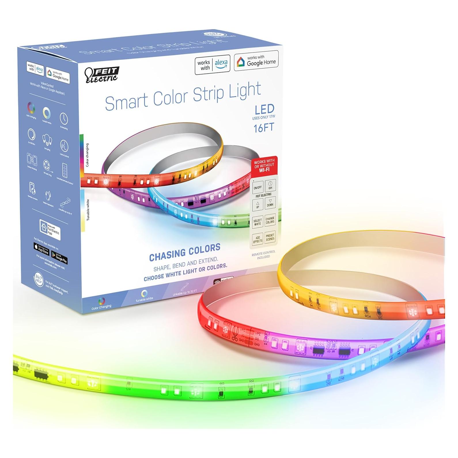 Tira de Luz LED Inteligente Feit Electric 4.88m RGBW Control Remoto