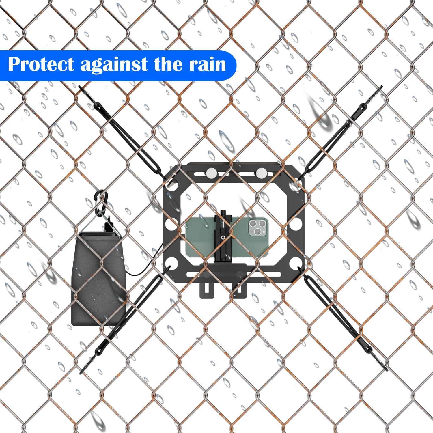 Phone Fence Mount with Shade for iPhone, GoPro and Other Action Cameras, Multi-Point Adjustable, Mounting Kit for Game Changer, for Recording Baseball,Softball and Tennis Games (Plus)