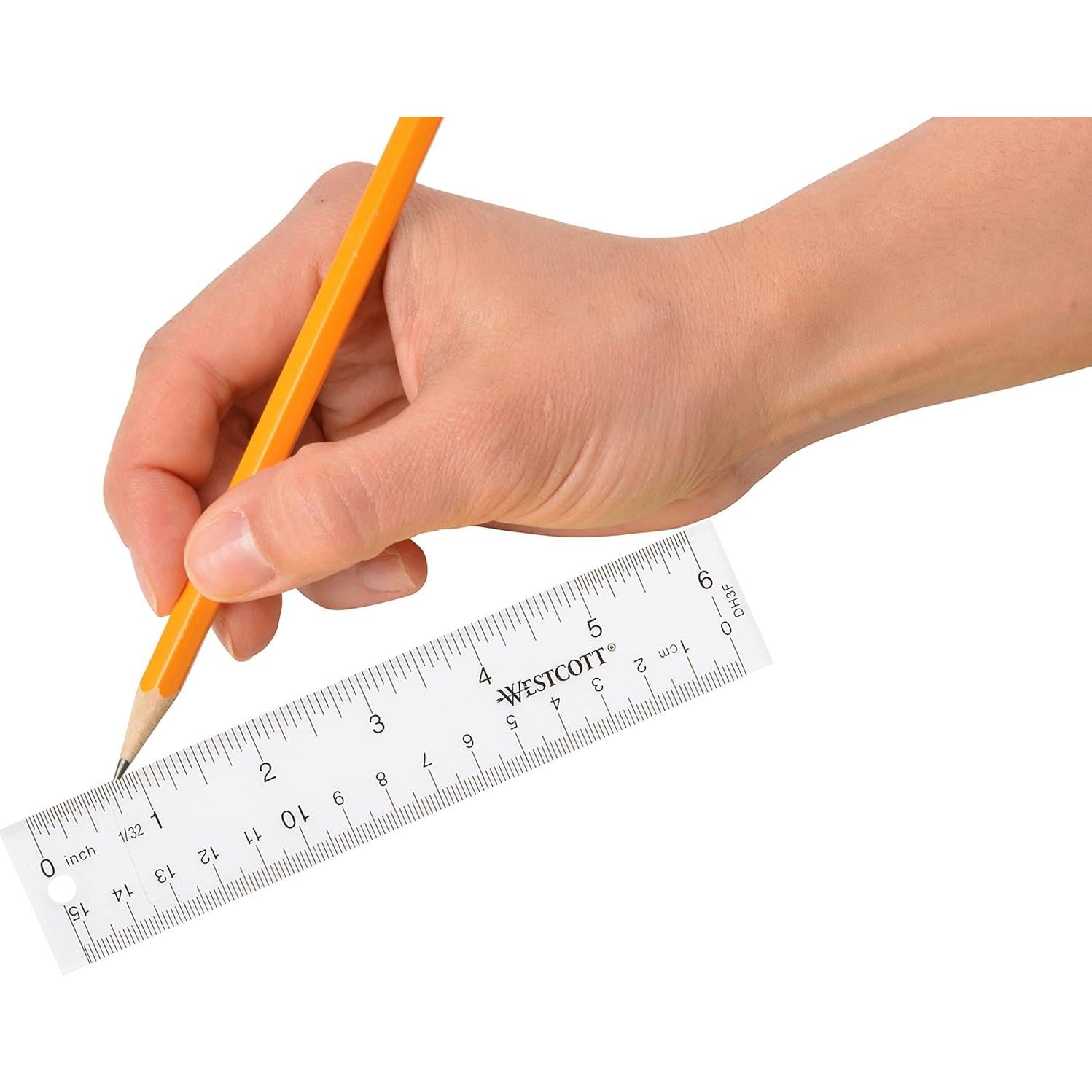 Westcott 10561 Acrylic Clear Ruler, 6 in