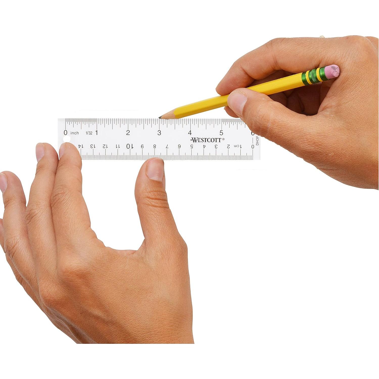 Westcott 10561 Acrylic Clear Ruler, 6 in