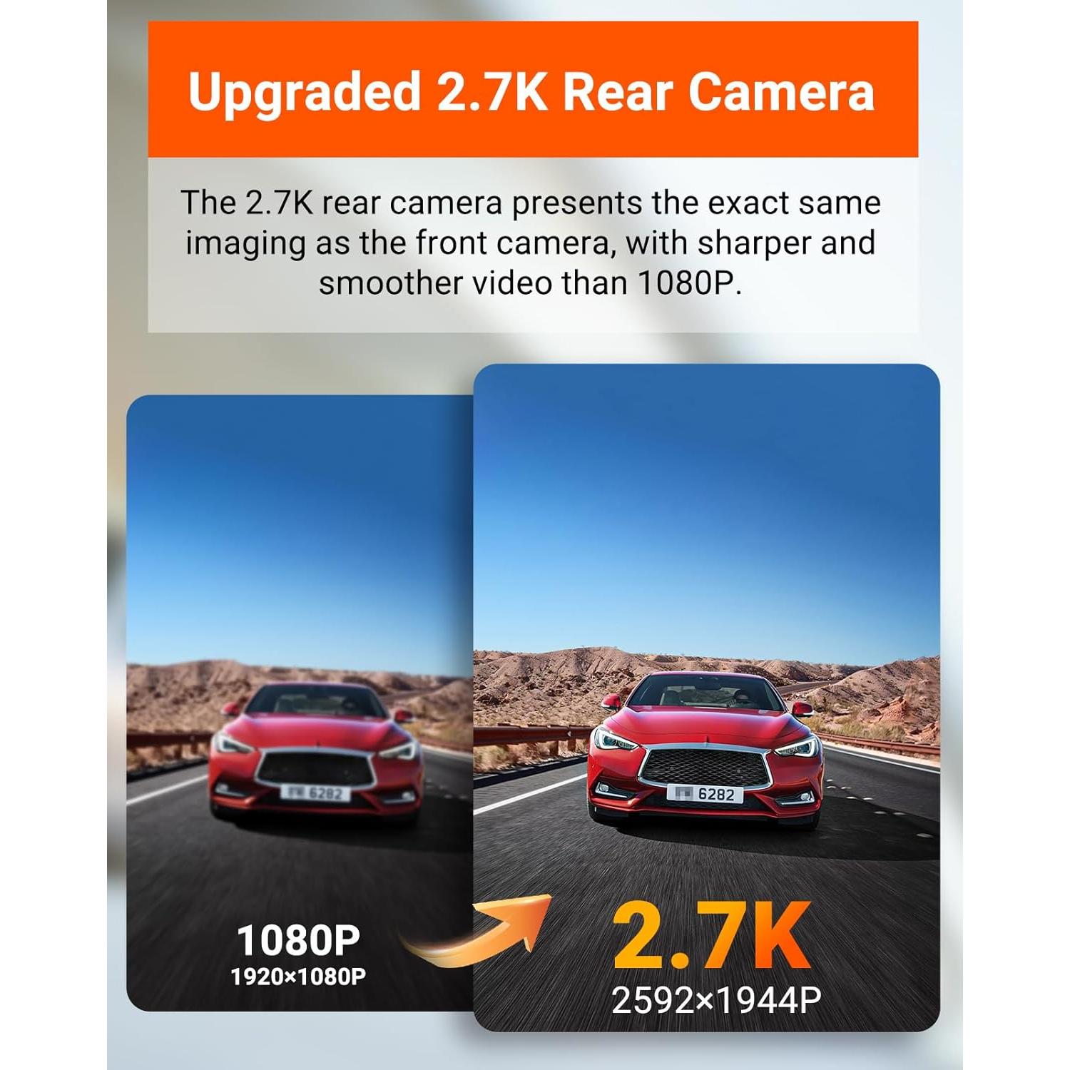 Cámara Dash Vantrue E2 DUAL 2.7K Delantera y Trasera GPS