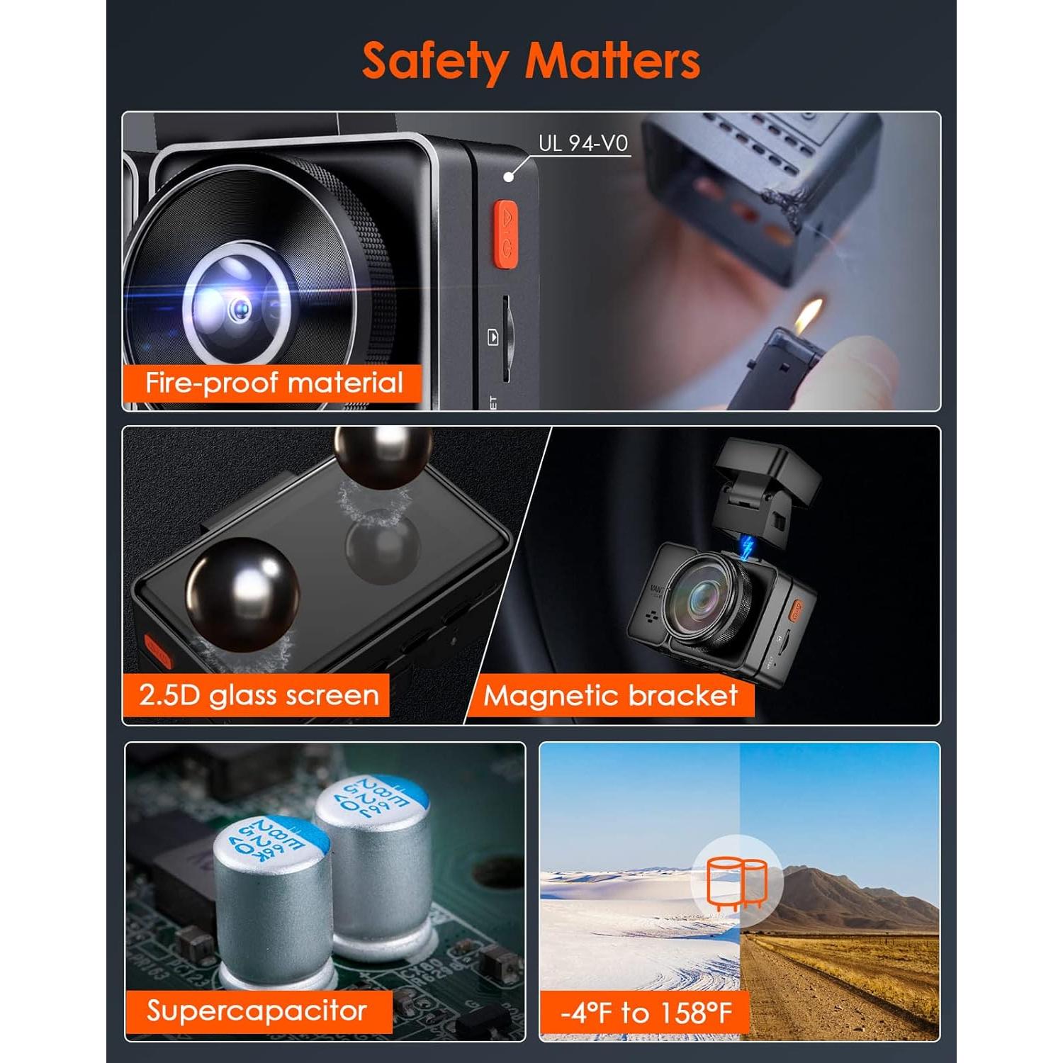 Cámara Dash Vantrue E2 DUAL 2.7K Delantera y Trasera GPS