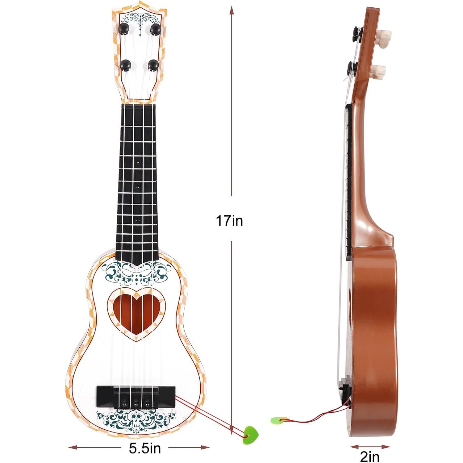 Ukulele Infantil Raimy 43 cm 4 Cuerdas Juguete Musical Blanco