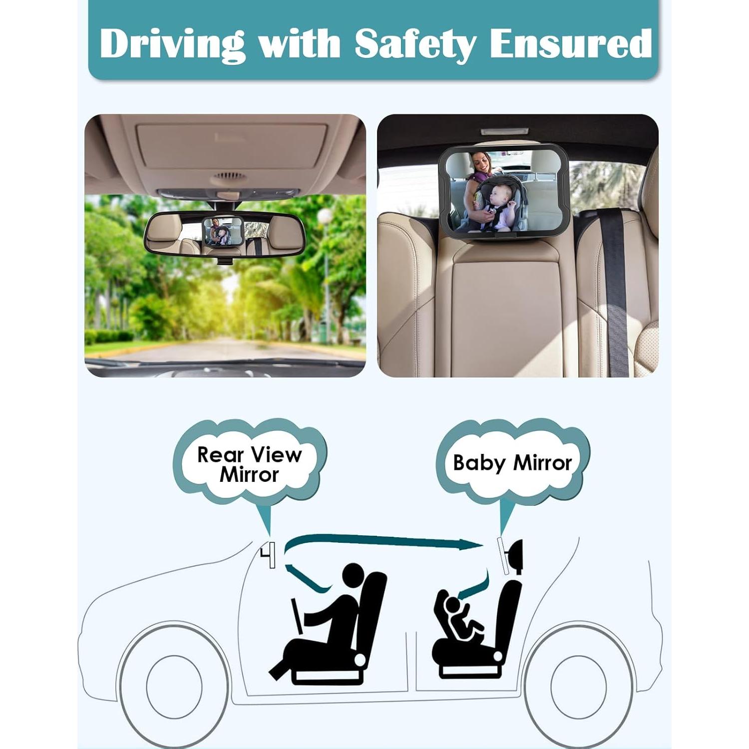 Espejo para Bebé Zacro Irrompible 34.5x19.3 cm Ajustable 360°