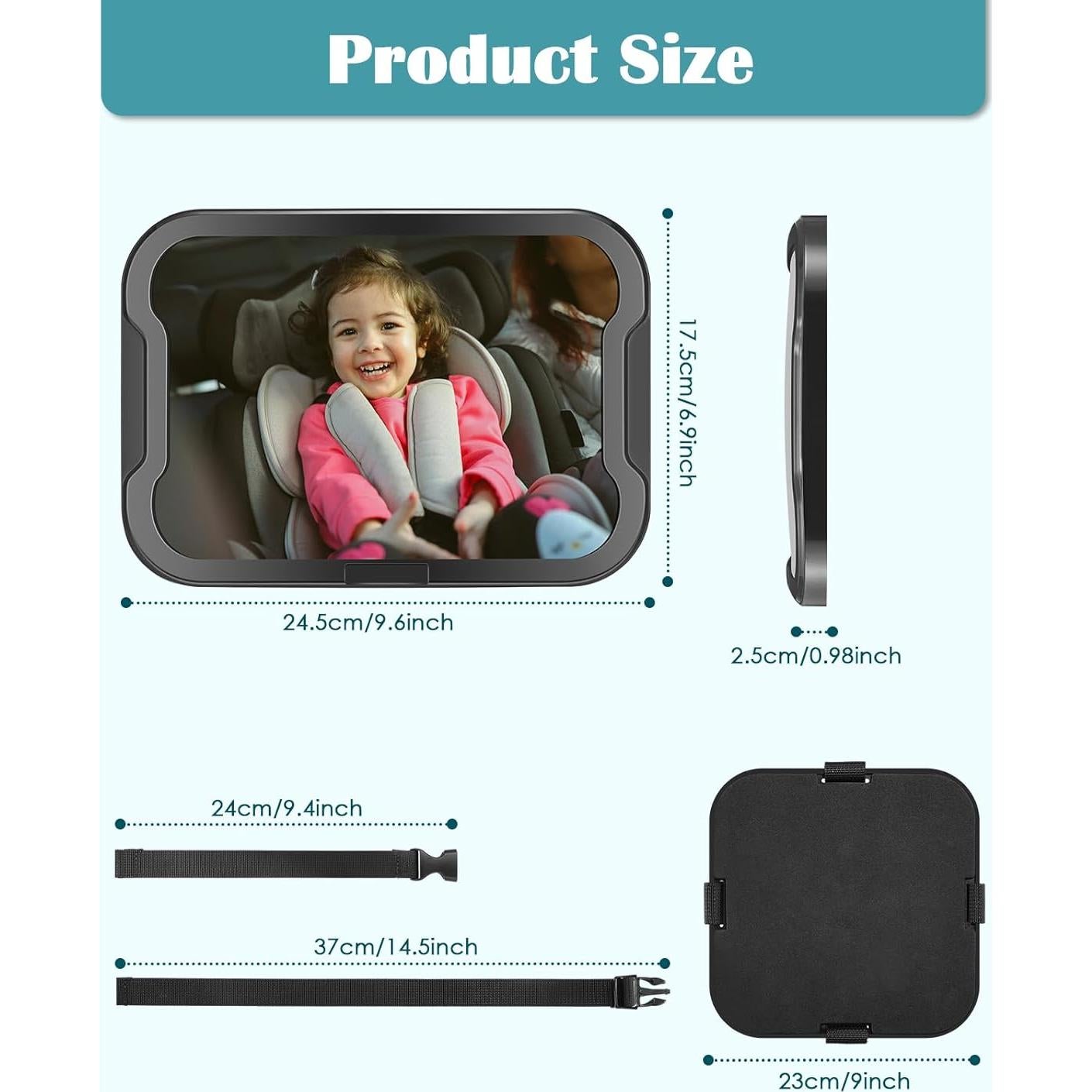 Espejo para Bebé Zacro Irrompible 34.5x19.3 cm Ajustable 360°