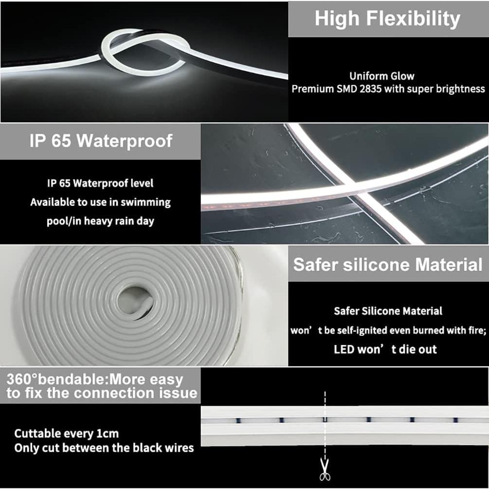 Tira de luz LED de neón Shun Ying Wanda 5m 12V IP65