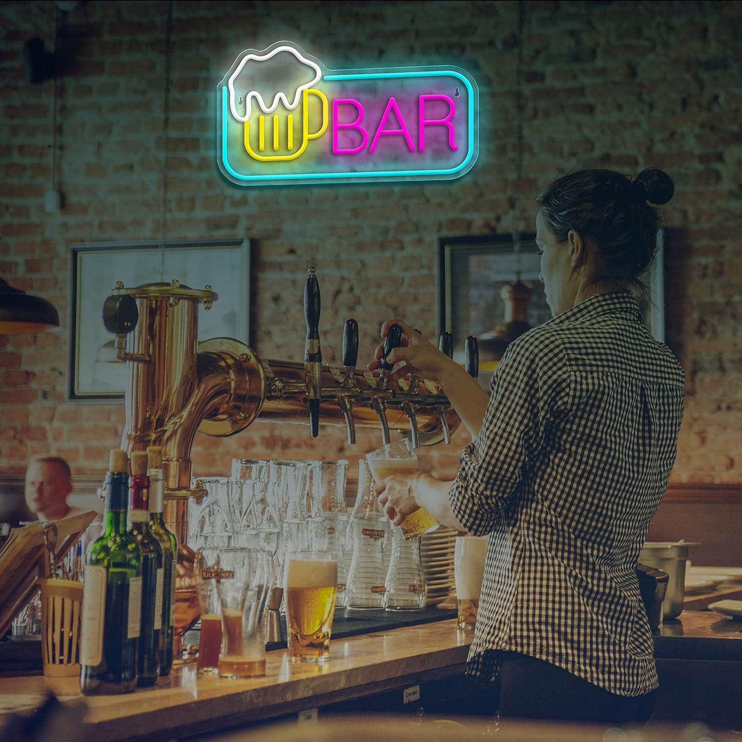 Cartel de Neón de Cerveza JIARODEY 25.4x39.88 cm USB Ajustable