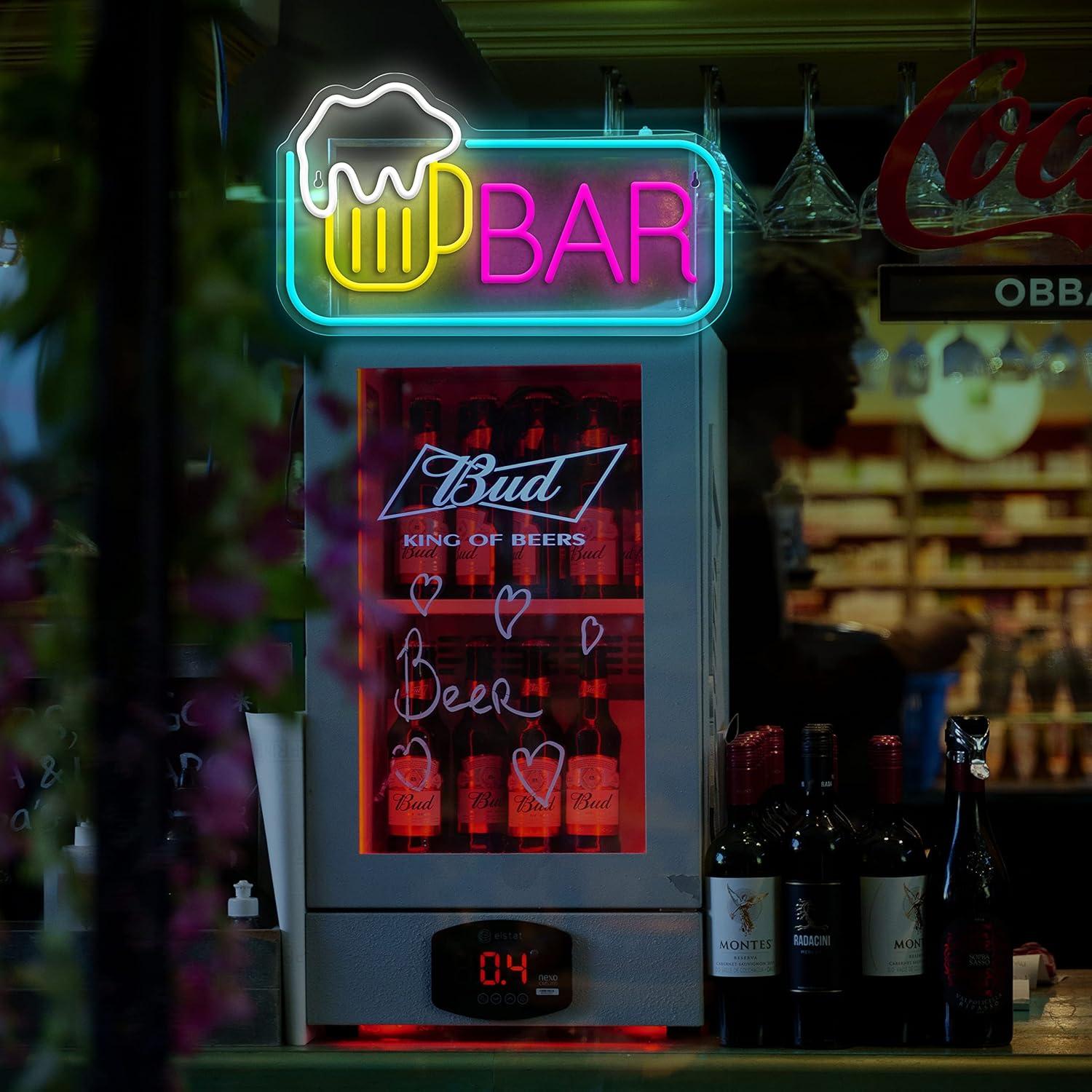 Cartel de Neón de Cerveza JIARODEY 25.4x39.88 cm USB Ajustable