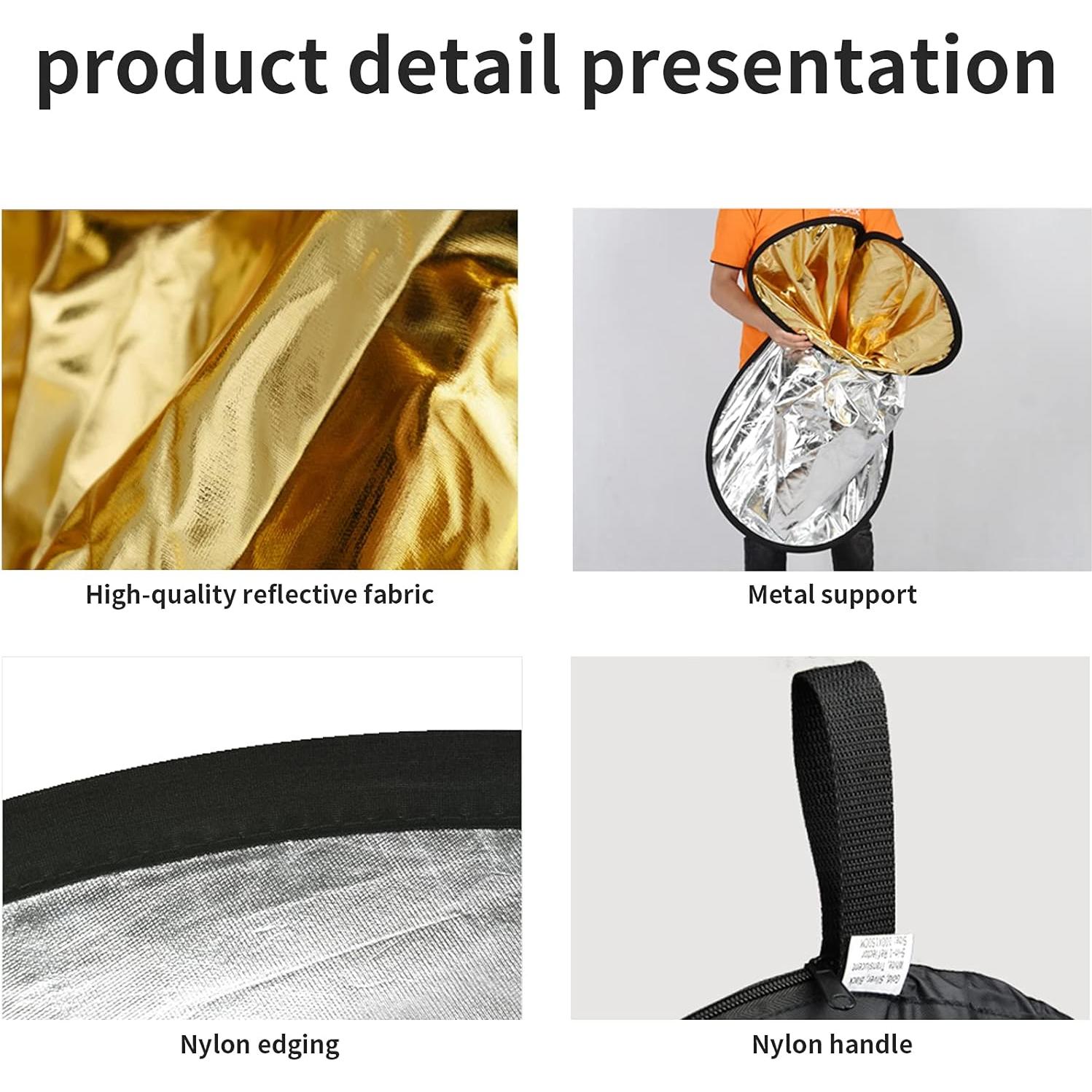 Reflector de Luz Fotográfica Plegable Godox 60x90cm 5-en-1