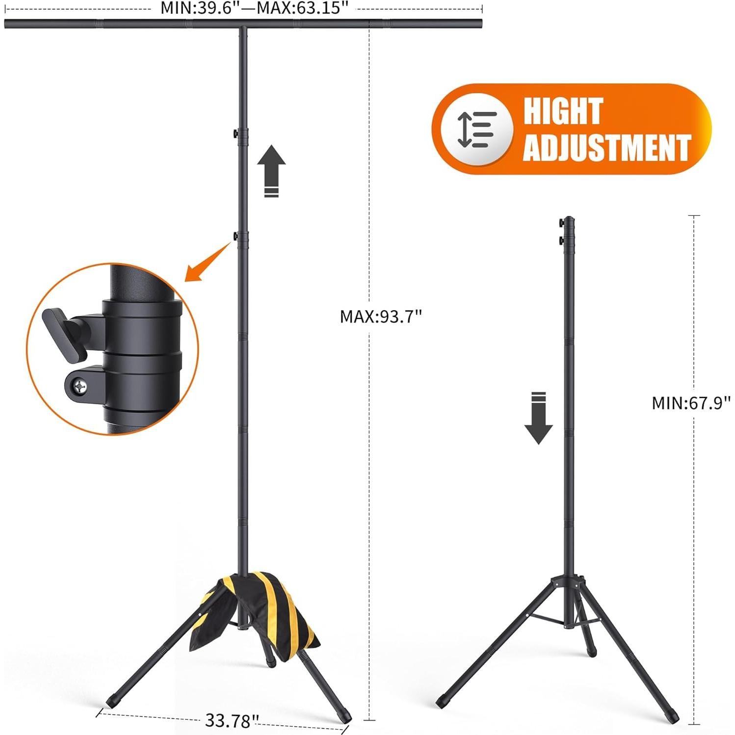 Soporte de fondo ajustable Forlogic 2.55kg 2.4m x 1.6m