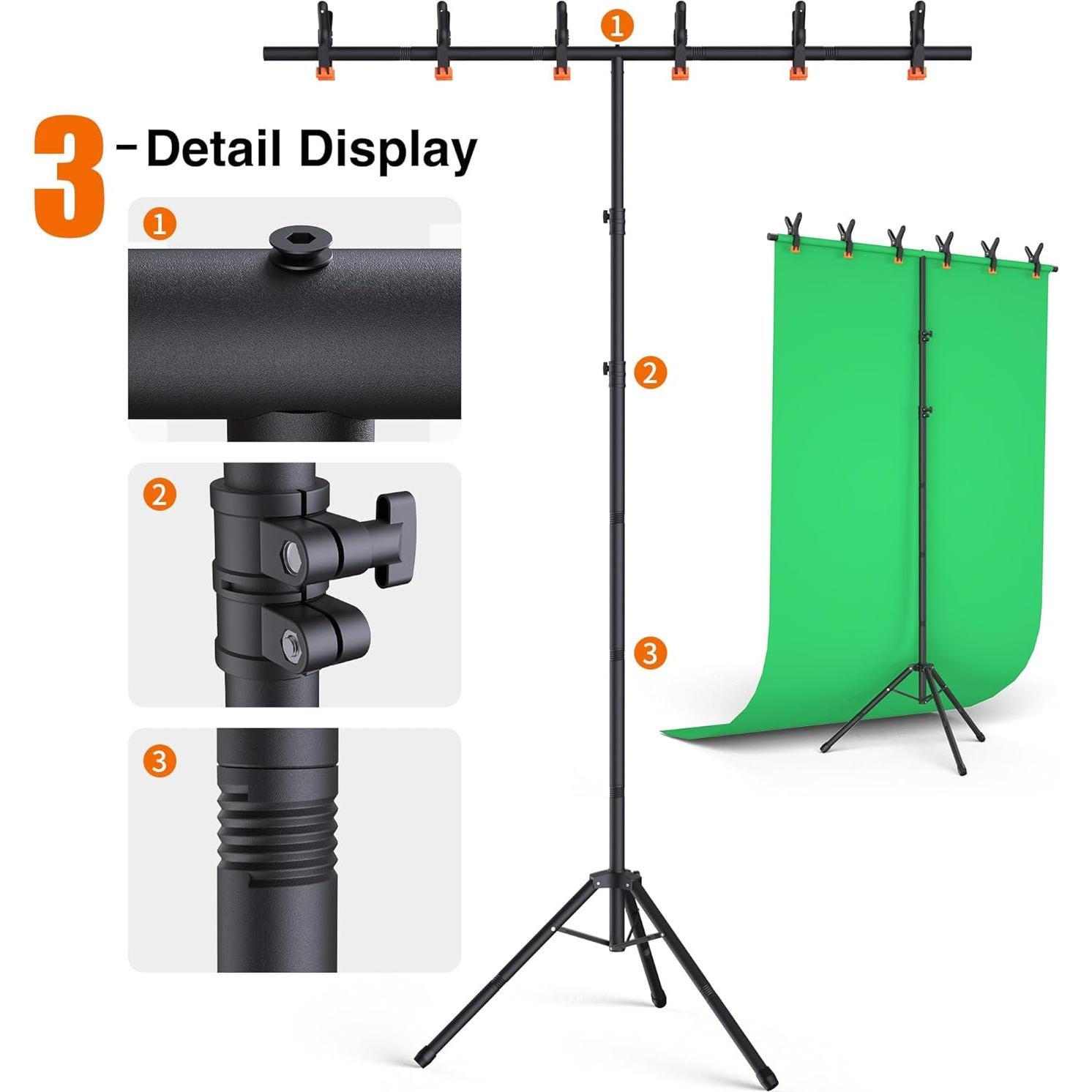 Soporte de fondo ajustable Forlogic 2.55kg 2.4m x 1.6m