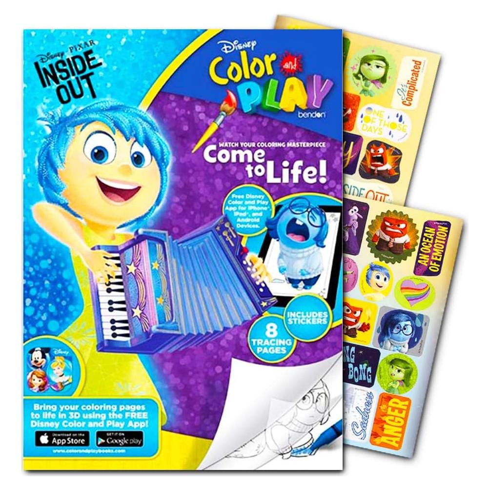 Libro para Colorear Disney Pixar Intensamente con Pegatinas