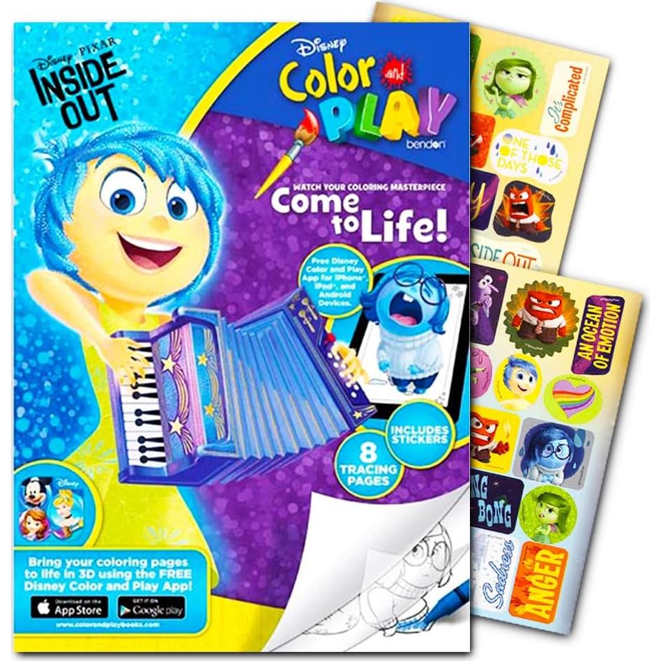 Libro para Colorear Disney Pixar Intensamente con Pegatinas