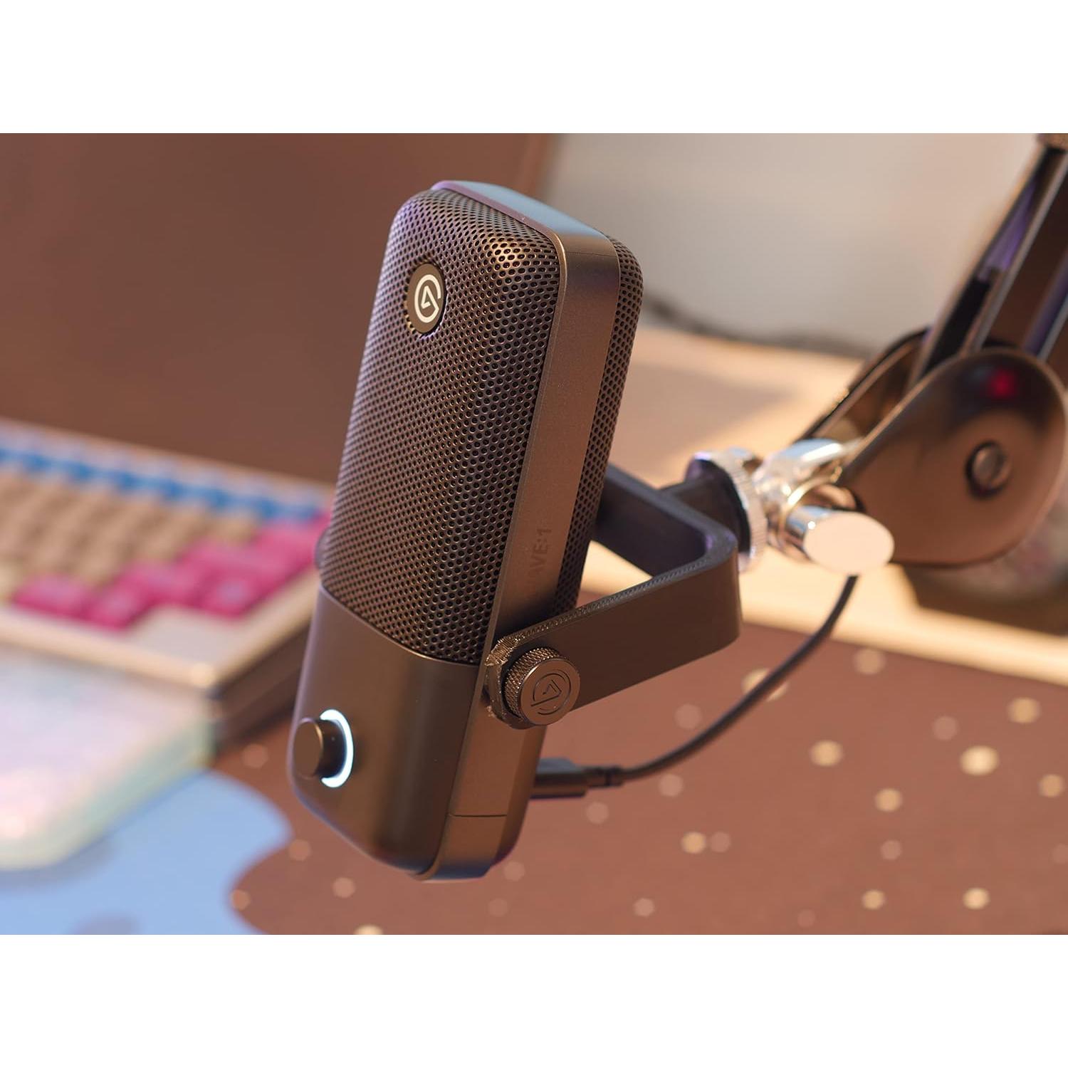 Soporte de micrófono Desk Cookies para Elgato Wave 1 - Negro
