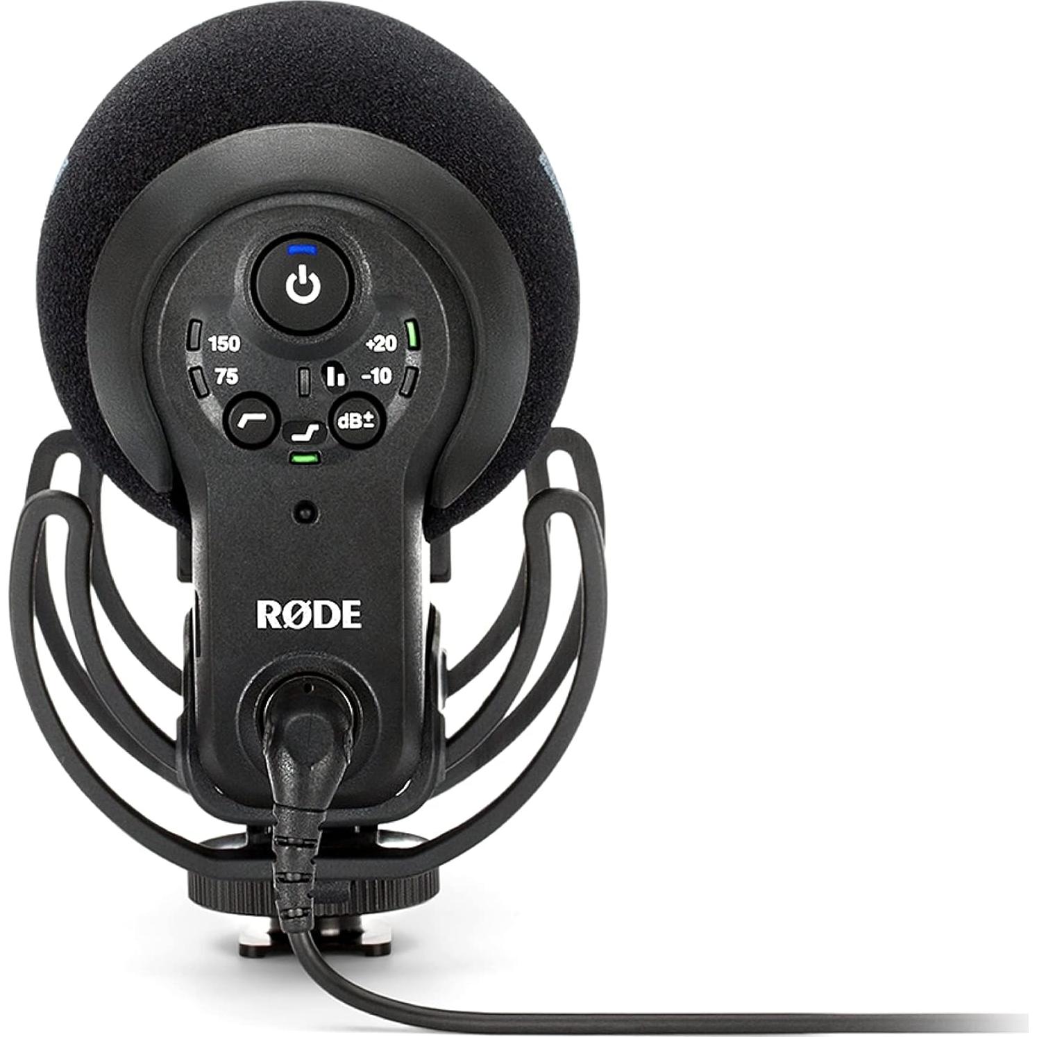 Micrófono de escopeta Rode VideoMic Pro+ con filtro y batería