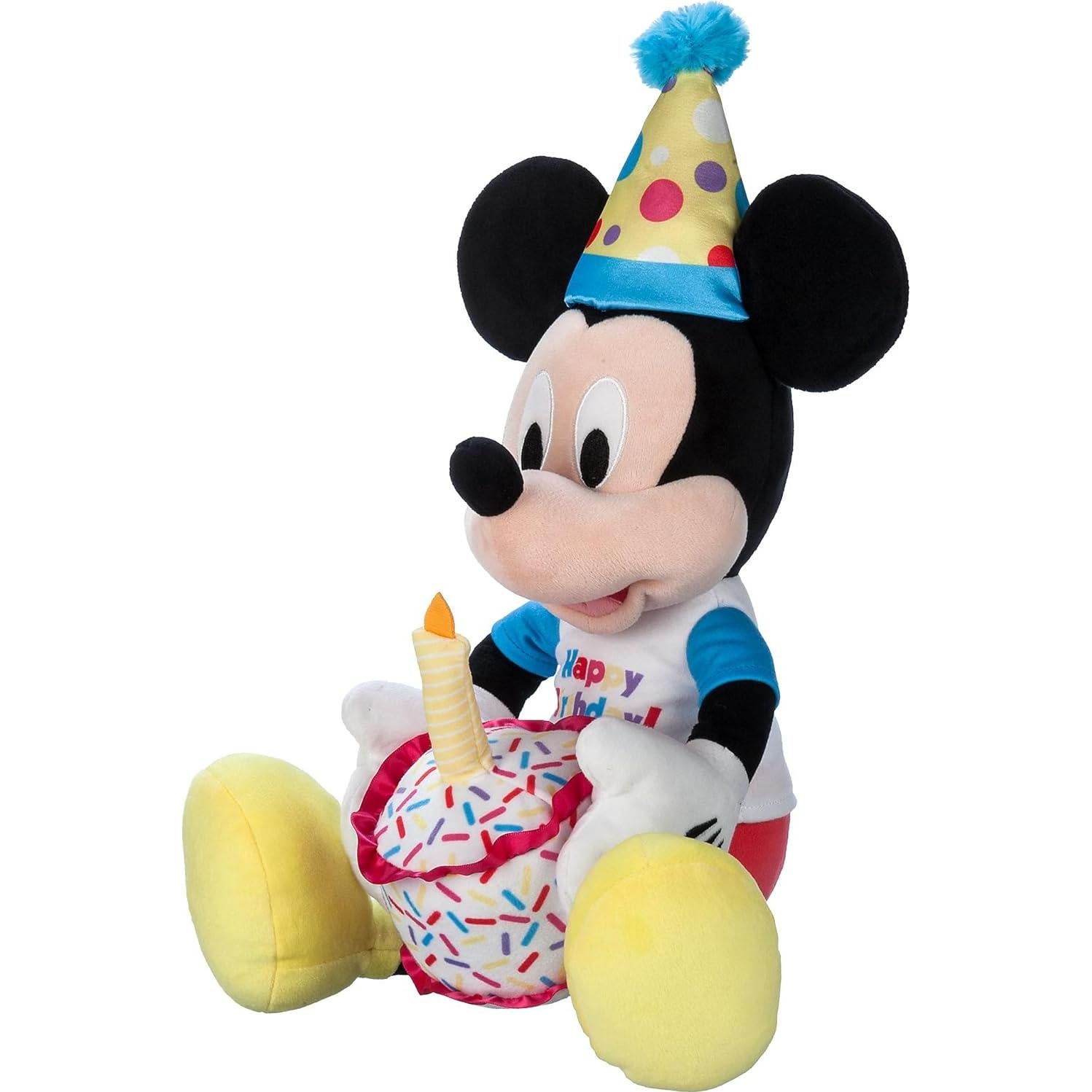 Peluche Mickey Mouse Cumpleaños Disney con Pastel y Sombrero