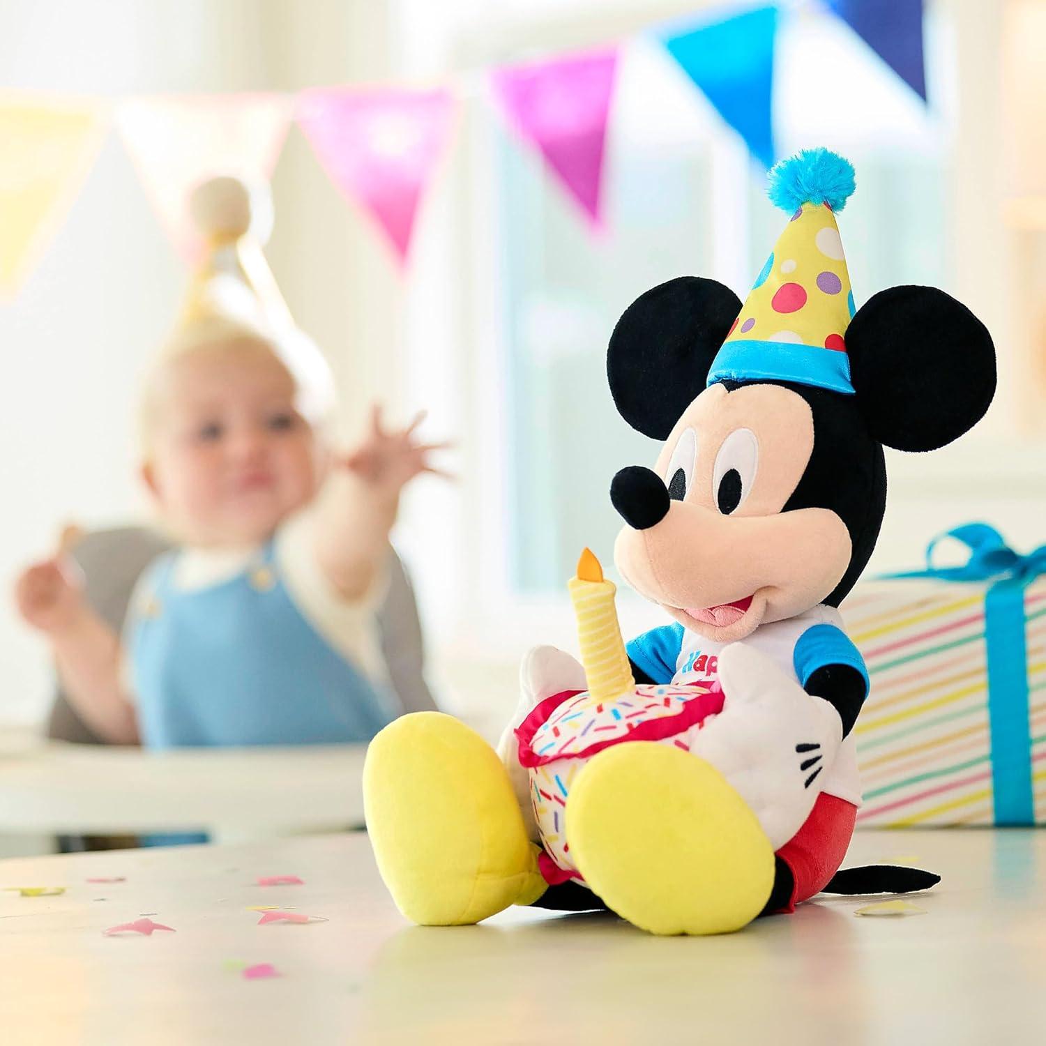Peluche Mickey Mouse Cumpleaños Disney con Pastel y Sombrero
