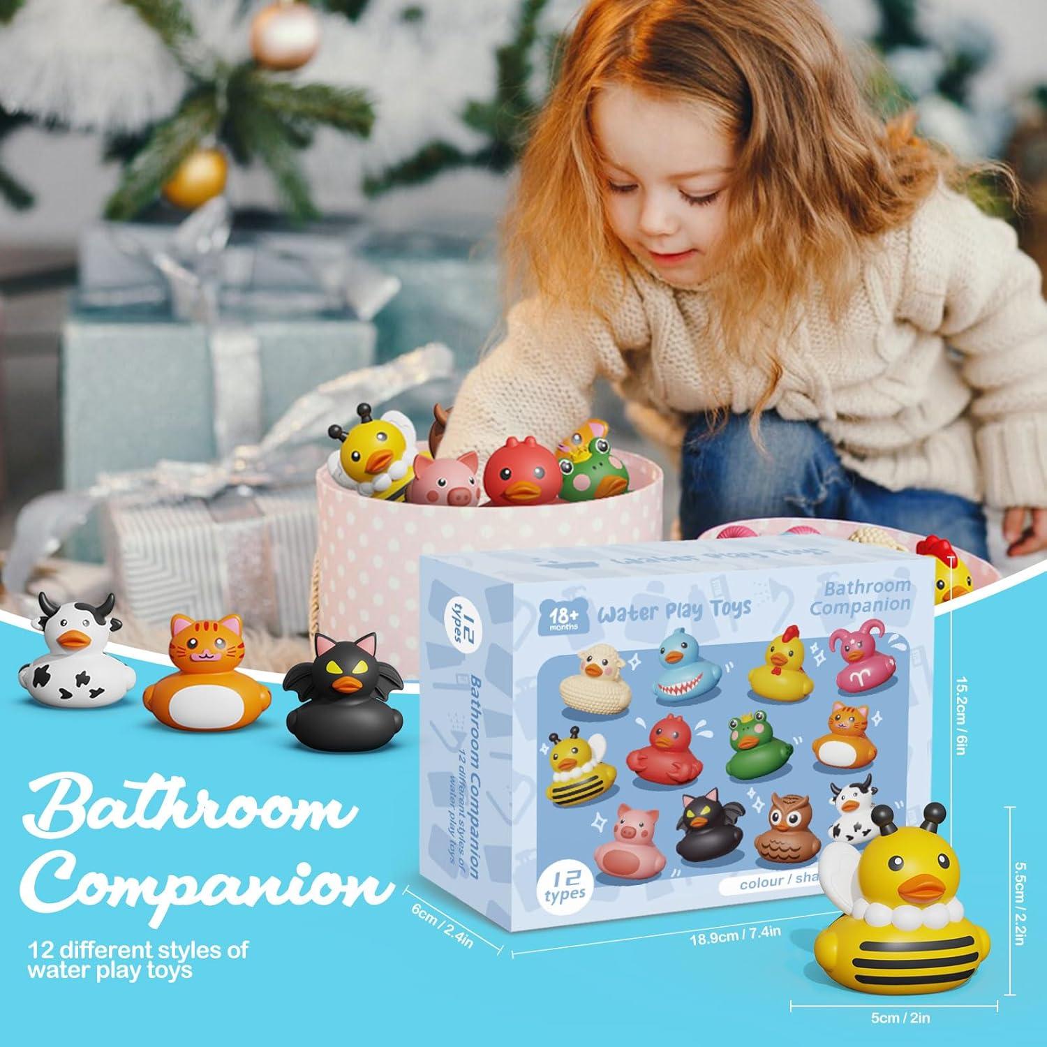 12 Patitos de Goma para Baño Shantou - Juguetes Sin Agujeros