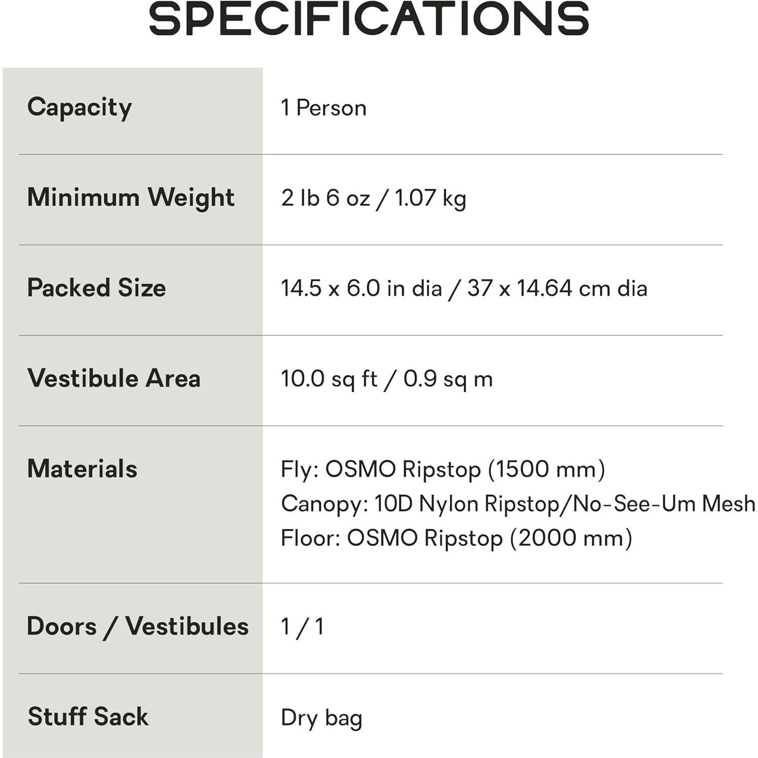 Tienda de Bikepacking Ultraligera NEMO Dragonfly OSMO 1 Persona