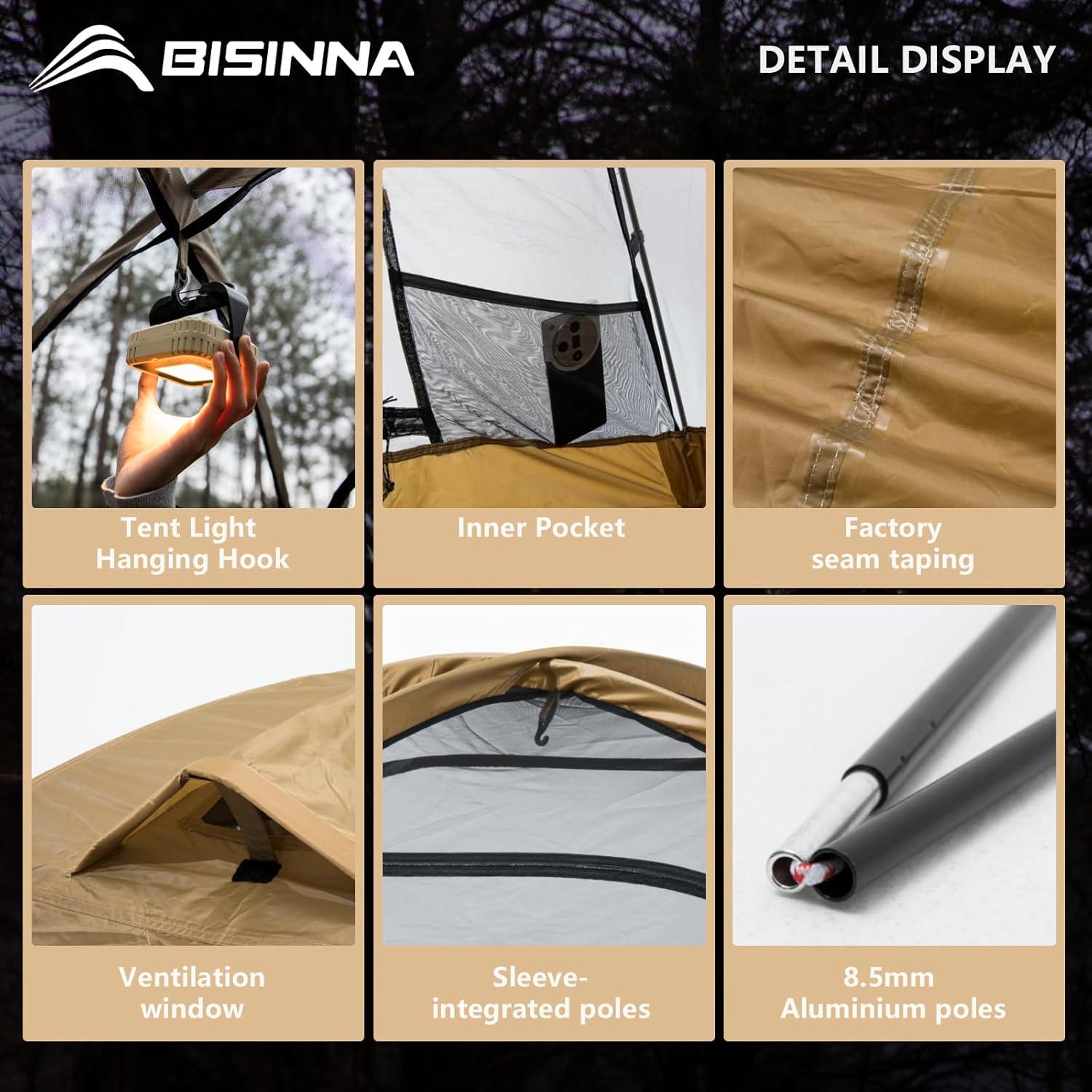 Tienda de Camping BISINNA 2 Personas Impermeable 3 Temporadas