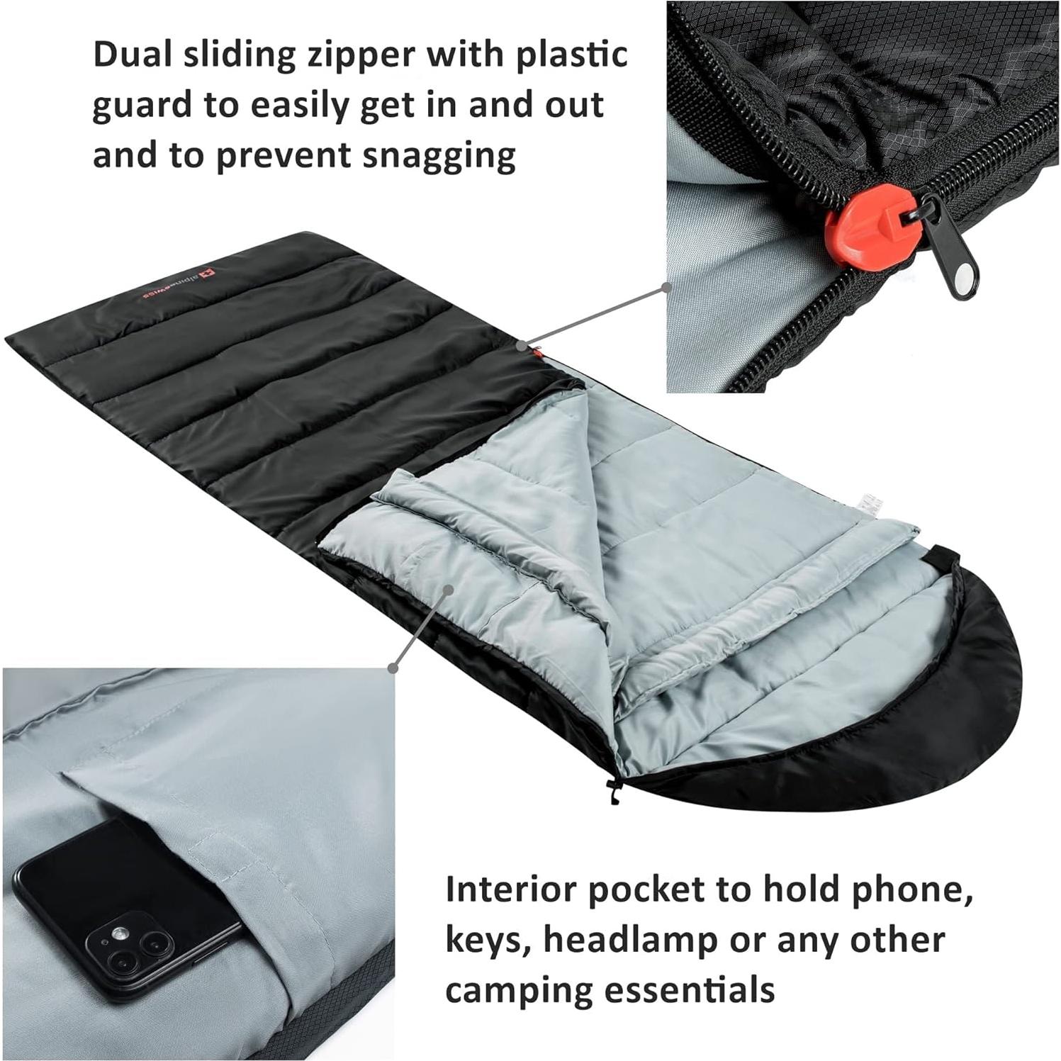 Saco de Dormir Alpine Swiss 0°C Ligero Impermeable Adulto