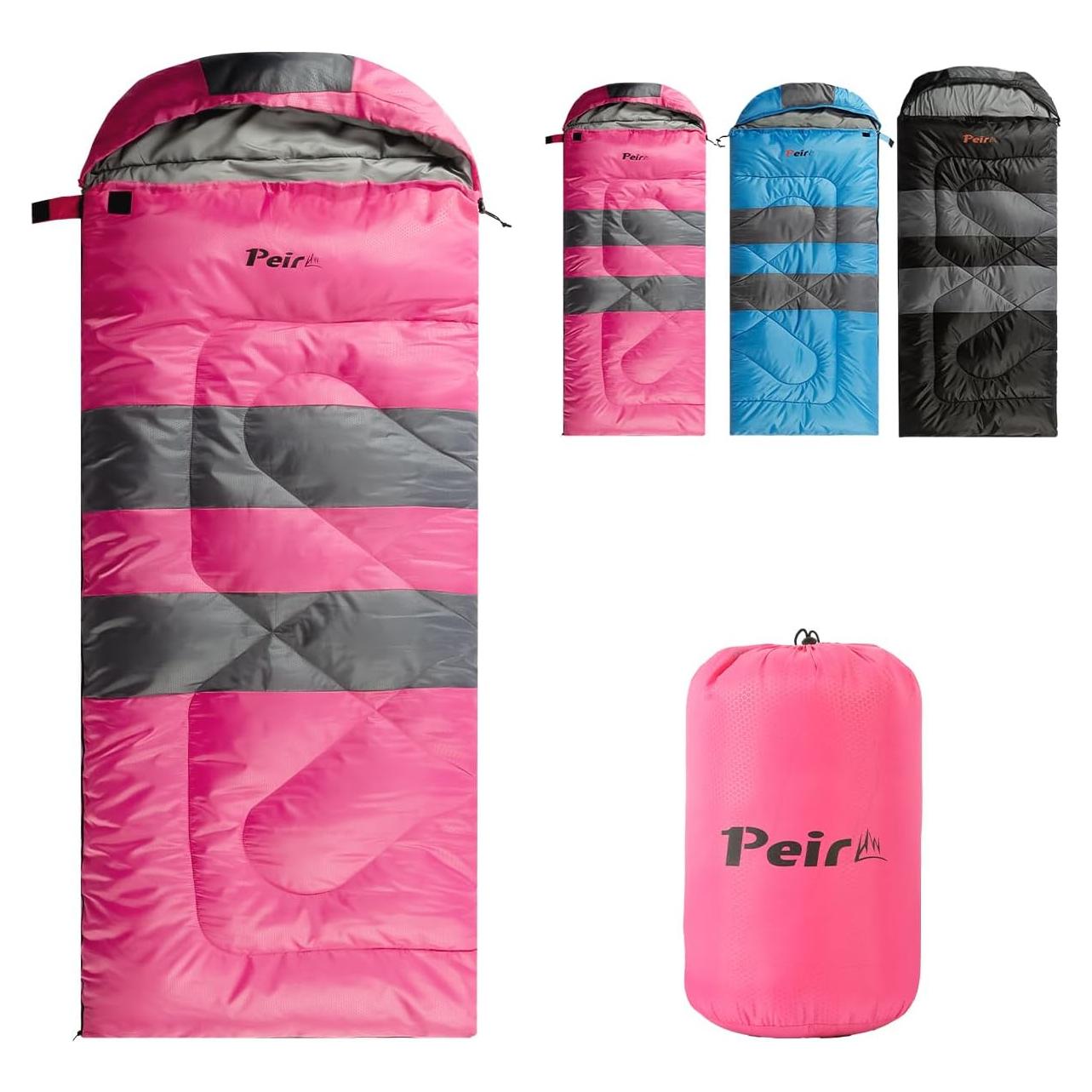 Saco de Dormir Peirhw 3 Temporadas Impermeable 1.3 kg Rosa