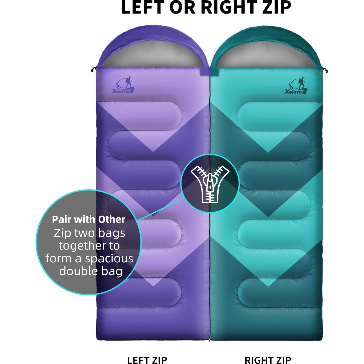 Saco de dormir Xelaro rectangular 3 estaciones 220x80cm