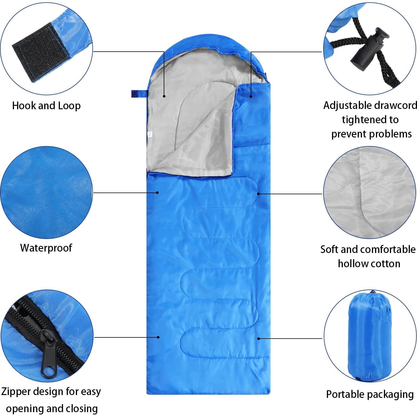 Junkin 12 Pcs Bolsa de Dormir Impermeable 210x75cm Camping