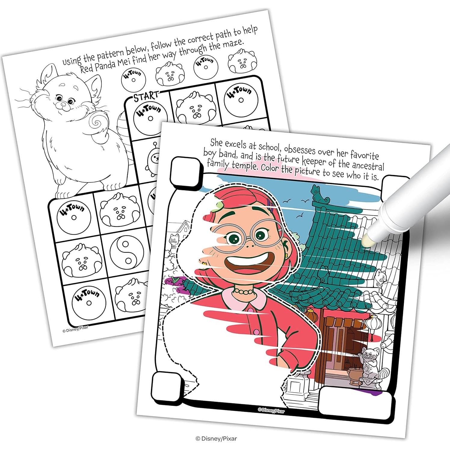 Libro de Colorear Disney Pixar Turning Red 20 Páginas con Marcador